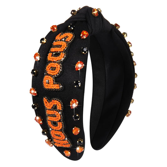 MOLOCH Halloween Headband Spooky Pumpkin Candy Corn Knotted Headband Crystal Headband Halloween Costume Hair Accessories