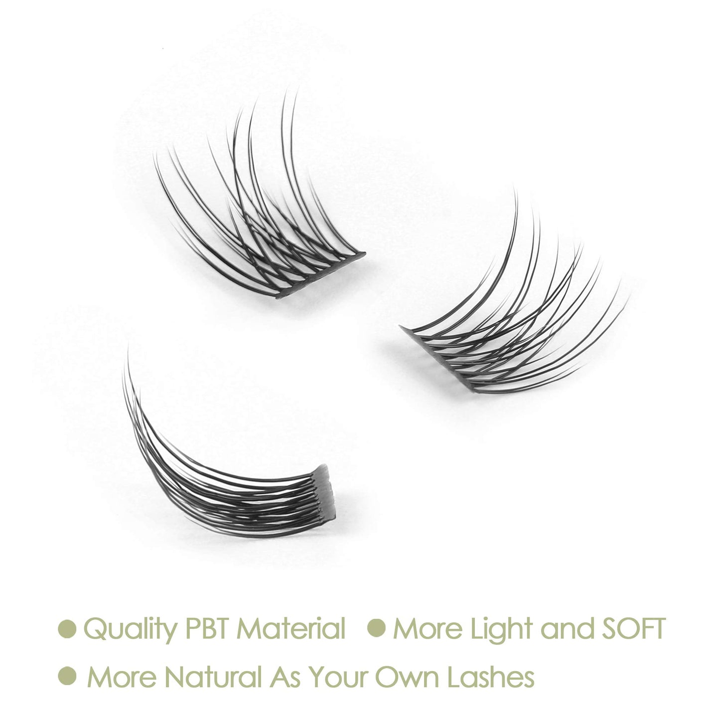 DIY Eyelash Extension, Glue Bonded Band Individual Lash 12 Clusters Natural Lashes Set, Home Eyelash Extension, C curl Lashes Pack (10MM-Natural)