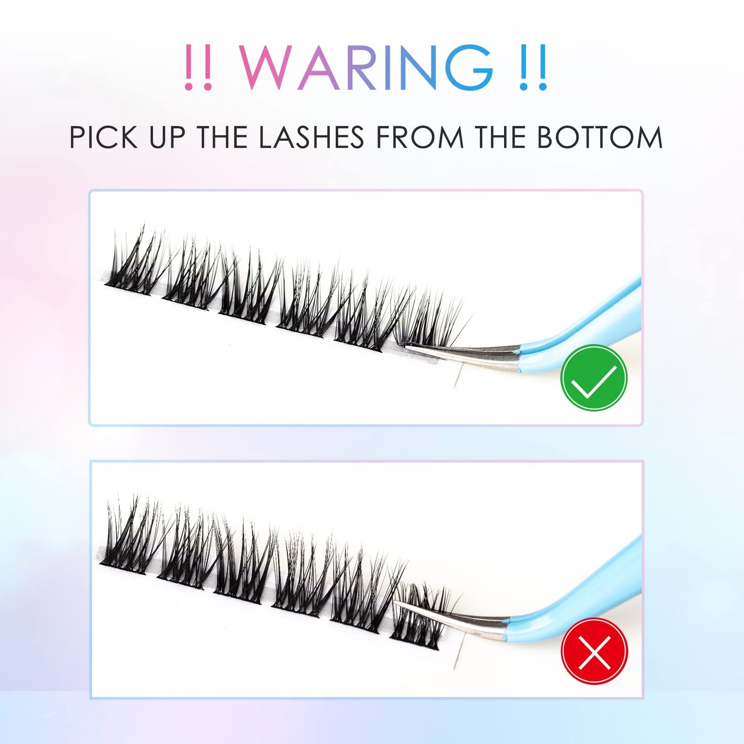 LANKIZ DIY Eyelash Extensions,Individual Lash Extensions Clusters,154 Clusters, Soft and Lightweight 12mm Only Mix Resuale Wide Band Cluster Lashes for Home use (Natural C curl)