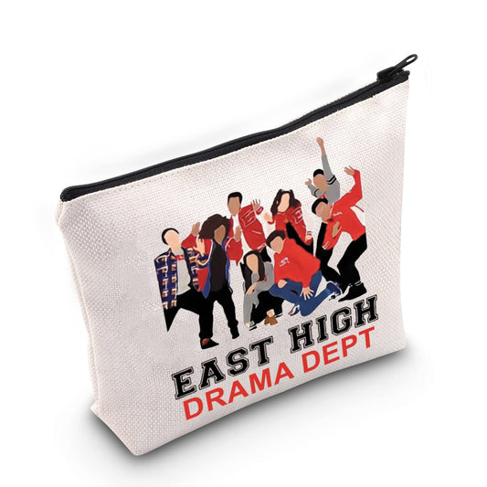 LEVLO School Musical Theatre Characters Cosmetic Make Up Bag Broadway Movie Fans Gift East High Drama Dept Makeup Zipper Pouch Bag (East High Drama Dept)