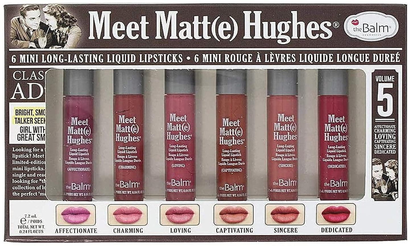 theBalm Meet Matt(e) Hughes Vol 5 Mini Long-Lasting Liquid Lipsticks, 6 Count