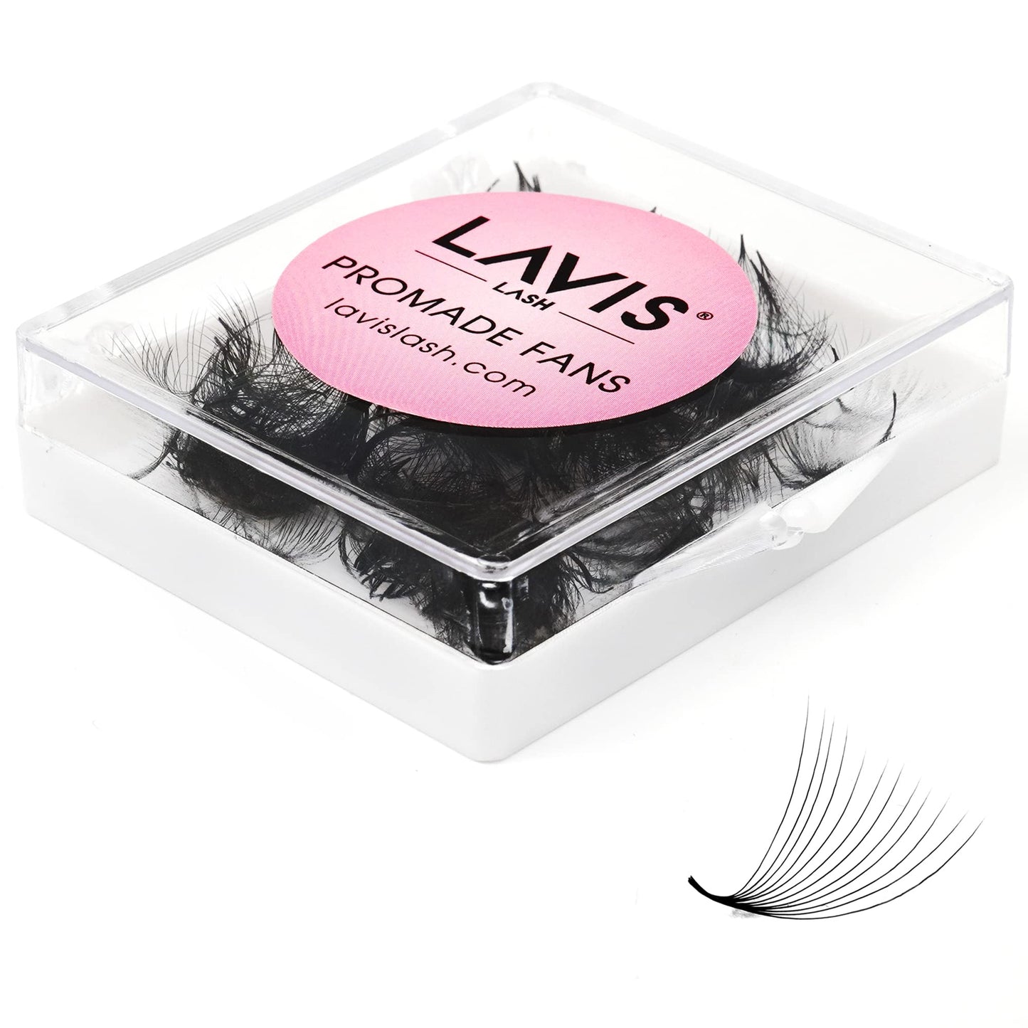 LAVISLASH 500 Promade Fans Eyelash Extension | Handmade Loose Volume Lash | Mutiple Options 3D-8D/10D/12D/14D/16D Fans | 0.03/0.05/0.07mm Thickness | C/CC/D Curl | 8-16mm Length(12D-0.03-C-10mm)