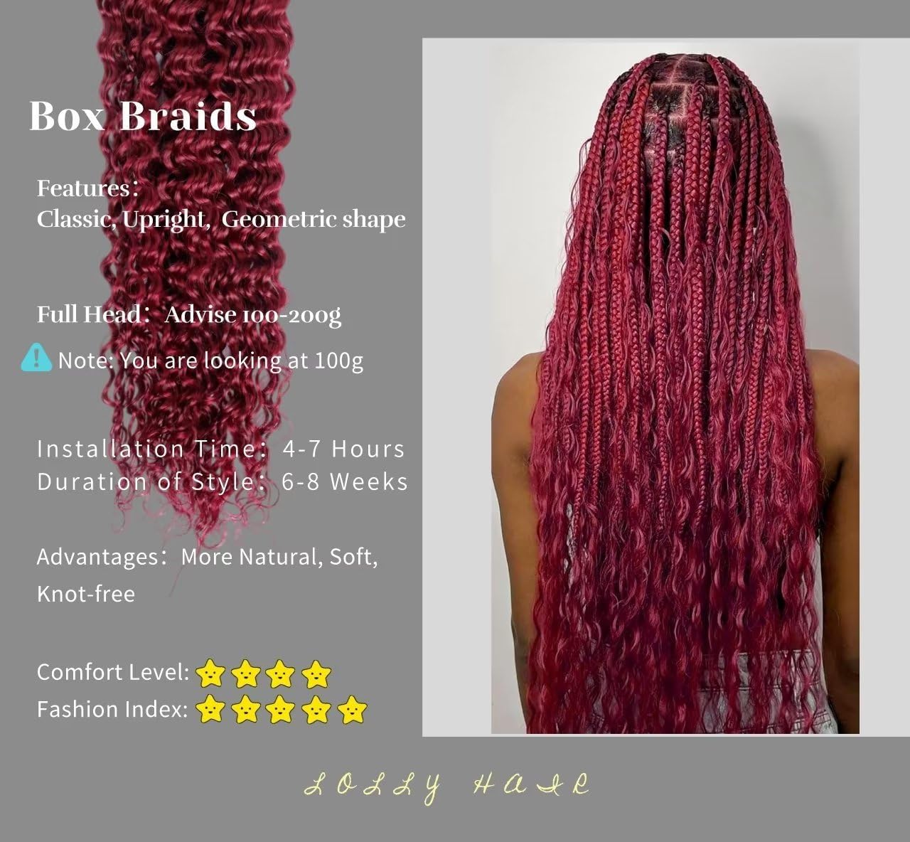 Labamiya Curly Burgundy Braiding Human Hair 100g 18 Inch 99J Burgundy Deep Water Wave Bulk Human Hair for Braiding No Weft Brazilian Virgin Deep Curly Human Hair Extensions for Boho Braids