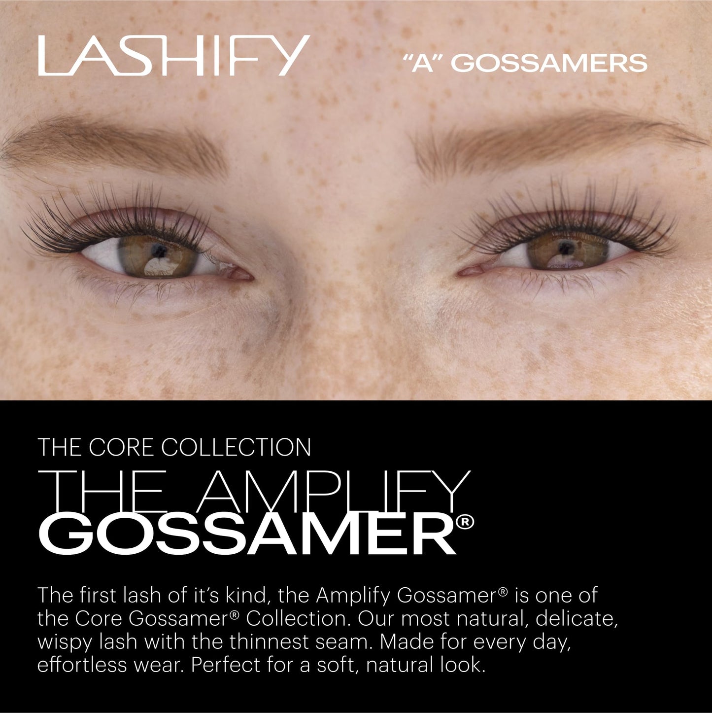 Lashify Amplify 12mm Gossamer Eyelash Extensions Refill, Minx Color, DIY False Lashes for a Natural Look