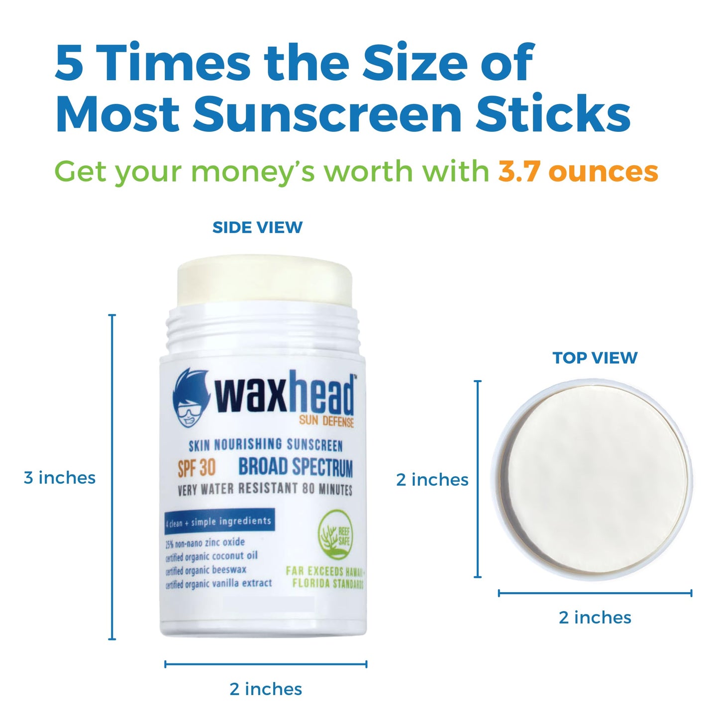 Waxhead Zinc Oxide Sunscreen Sport Stick + Travel Sunscreen Paste Tin, Sunblock, Zinc Sunscreen, Sun Block, Organic Sunscreen