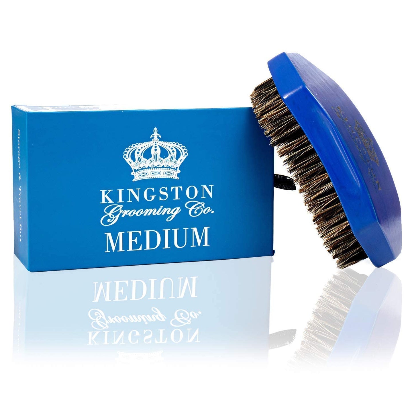 Kingston Grooming Co. Premium Boar Hair Brush Bundle- Original, Medium & Firm! Wave Brushes for Men- Boar Hair Brush for Men, Perfect Edge Brush and Hair Waver, 360 Waves Brush - Travel Case Included!