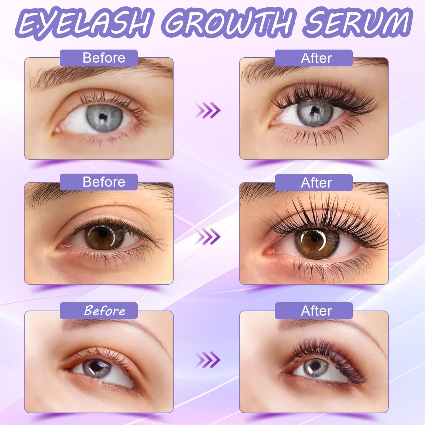 Premium Eyelash Growth Serum and Eyebrow Enhancer by Aomock, Lash Serum - 5ml,Lash Boost Serum for Longer, Fuller, Thicker Lashes & Brows