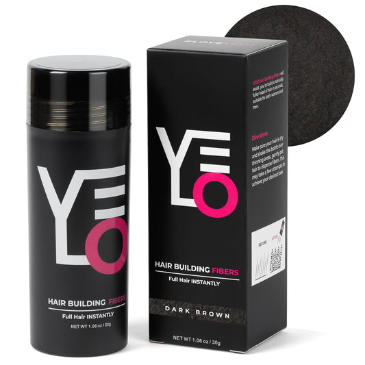 VELO Hair Building Fibers for Thinning Hair, 30g Fill in Fine, Instantly Thicker & Fuller Look, Hair Thickening Fiber, Conceals Hair Loss, Hair Powder for Women & Men, Long Lasting (DARK BROWN)