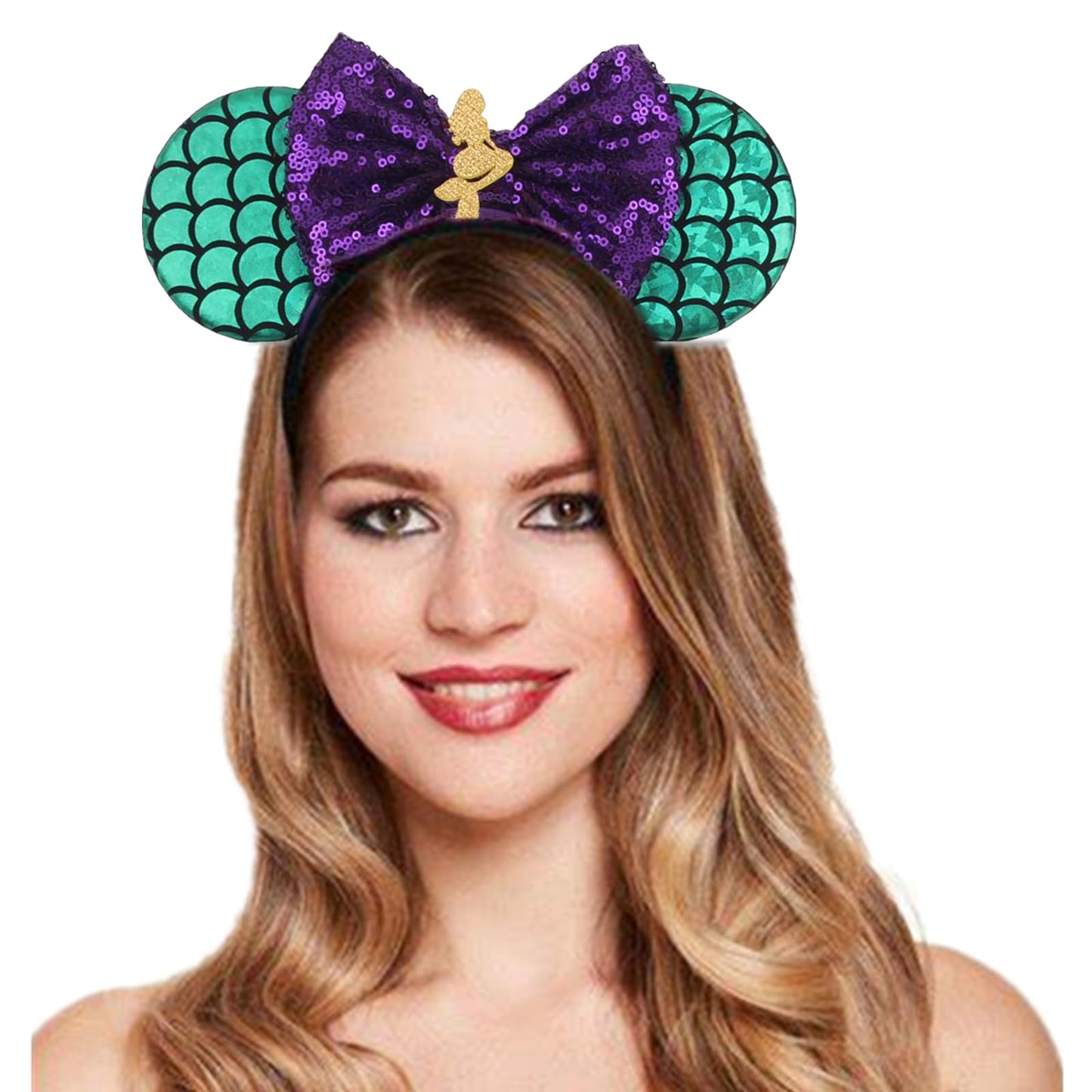 JOYFISCO Mouse Ears Headbands Shiny Bow Mouse Ears Headband Glitter Party Princess Decoration Cosplay Costume for Women Girls