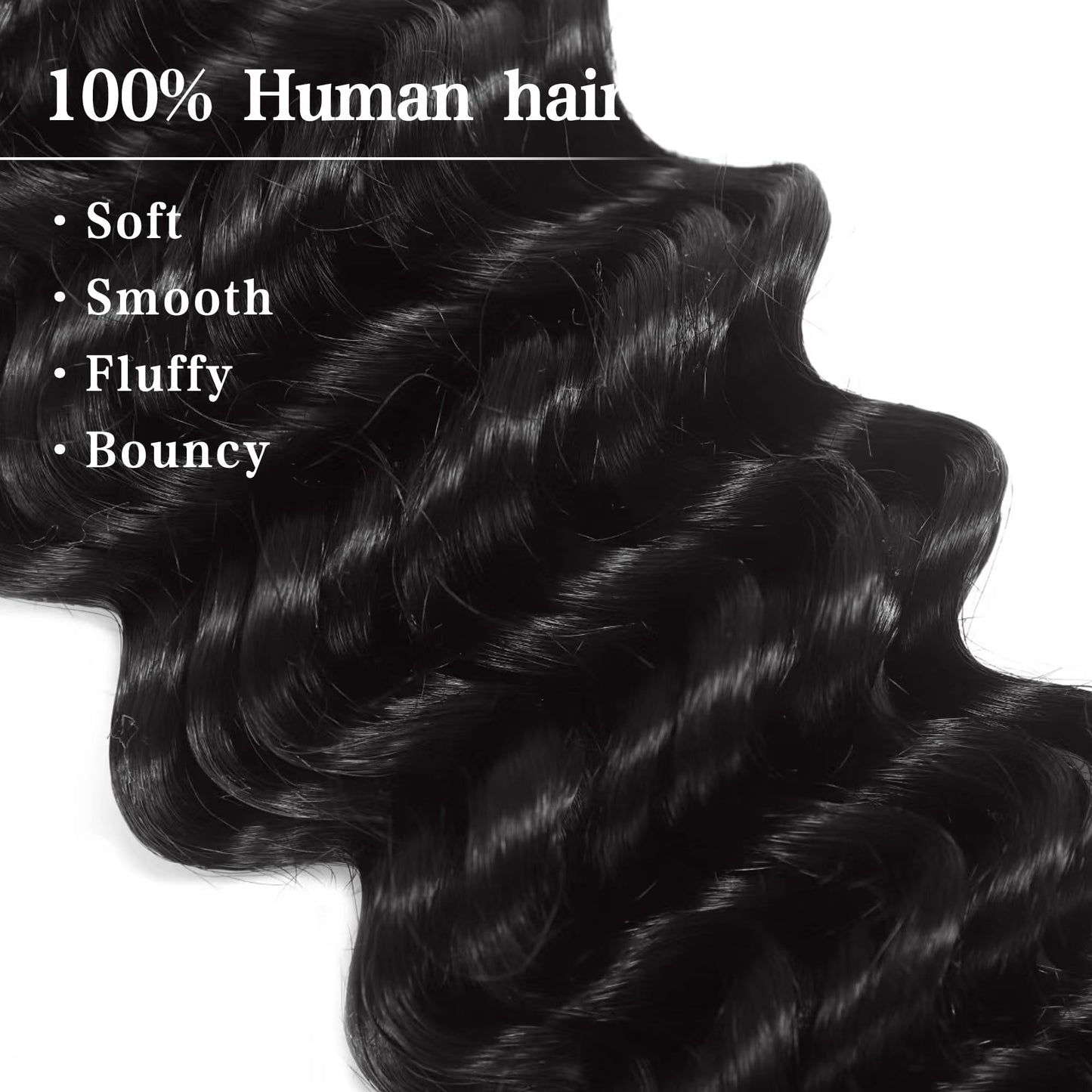 Deep Wave Bulk Human Hair for Braiding 2 Bundles 100g 18 Inch No Weft 10A Brazilian Virgin Curly Human Hair Extensions for Boho Braids Wet Wavy Human Braiding Hair (18"/100G,Black)