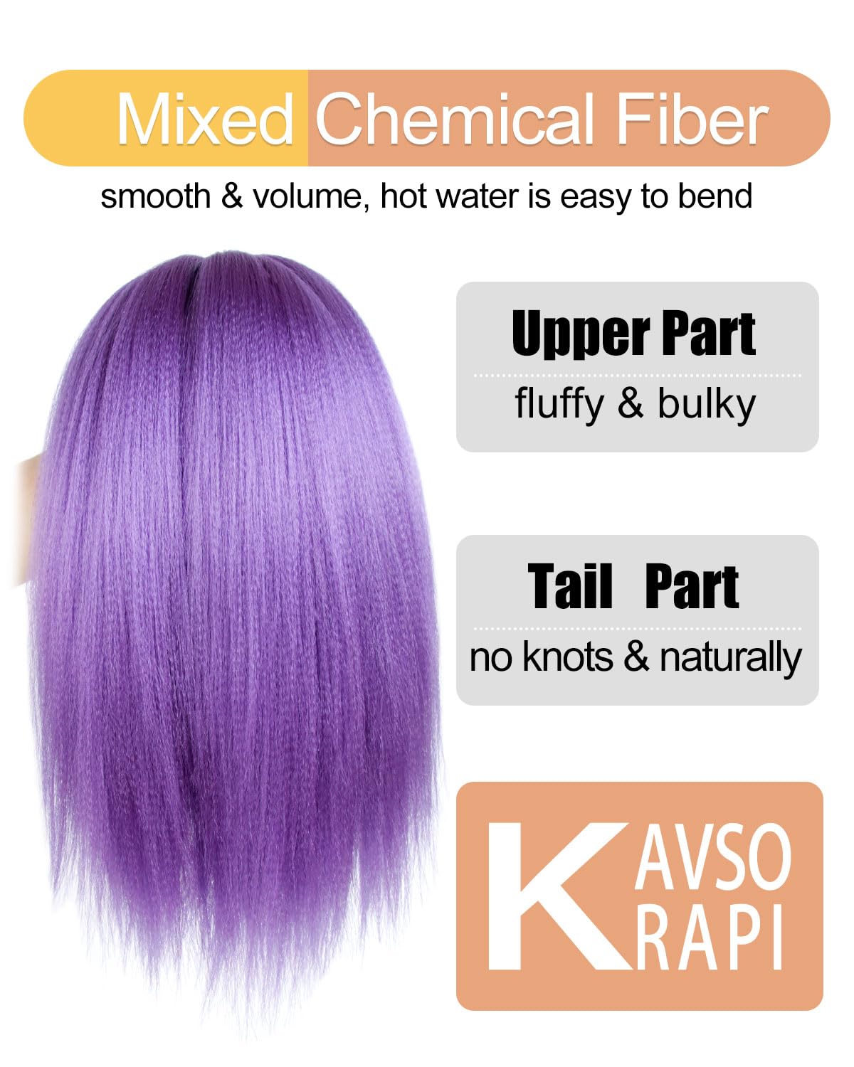 KAVSORAPI Light Purple Braiding Hair 10 Inch Pre Stretched Hair Colored Short Straight Crochet Braids Yaki Texture Synthetic Fiber 6 Packs (Light Purple)