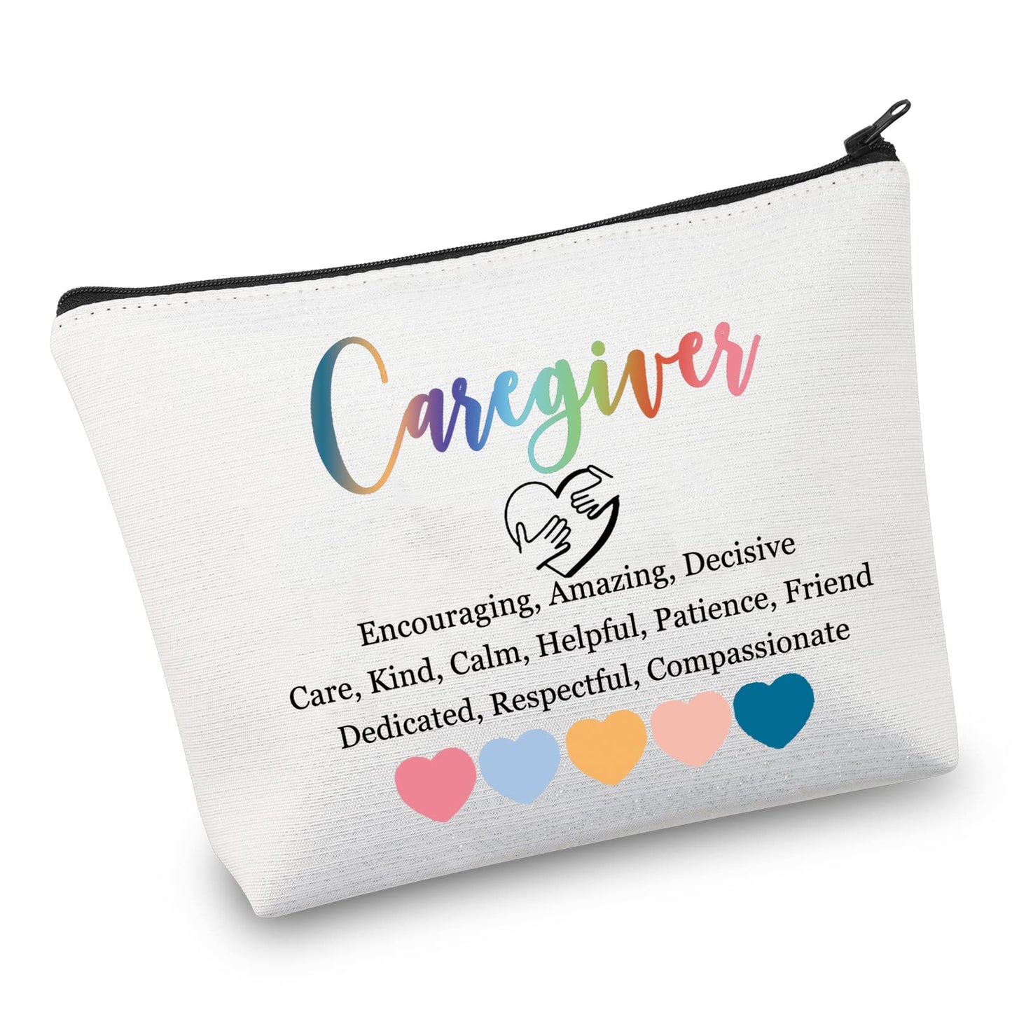 VAMSII Caregiver Makeup Bag Thank You Caregiver Gift Caretakers Gift for Women Babysitter Daycare Cosmetic Zipper Pouch (kind bag)