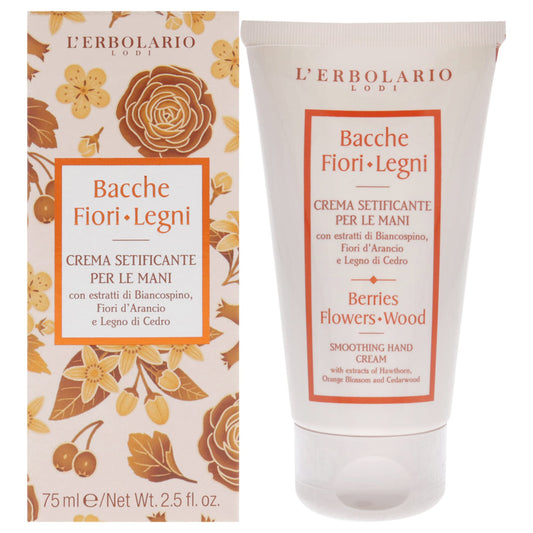 L'Erbolario Berries Flowers Wood Smoothing Hand Cream - Hand Cream with Delicate and Light Texture - Leaves Your Skin Feeling Smooth and Soft - Orange Blossom and Cedarwood Hand Lotion - 2.5 oz