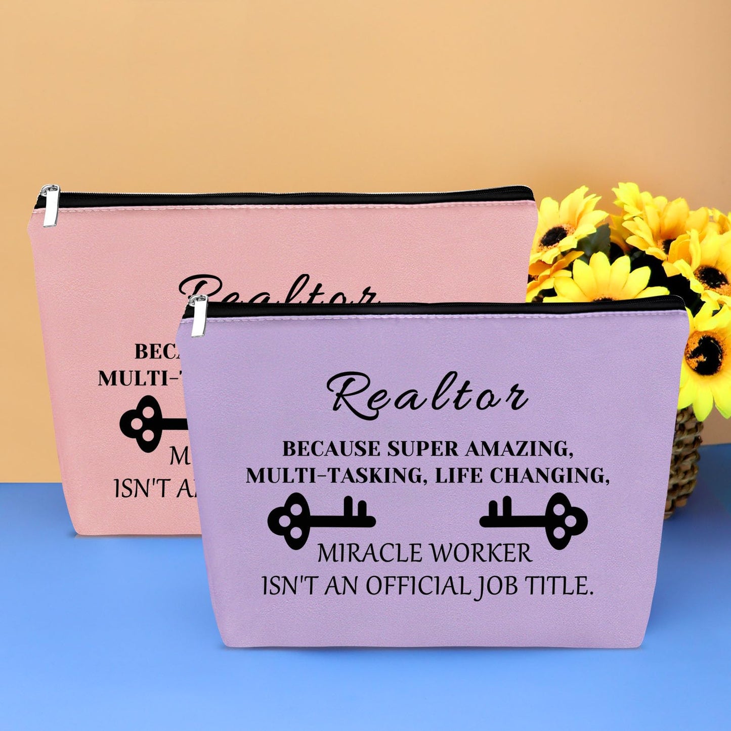 Realtor Gifts for Women 3 Pcs Makeup Bag Real Estate Agent Closing Gifts Cosmetic Bag Realtors Birthday Gifts Realtors Bags for Her Thank You Gifts for Realtor Appreciation Gift Christmas Gift