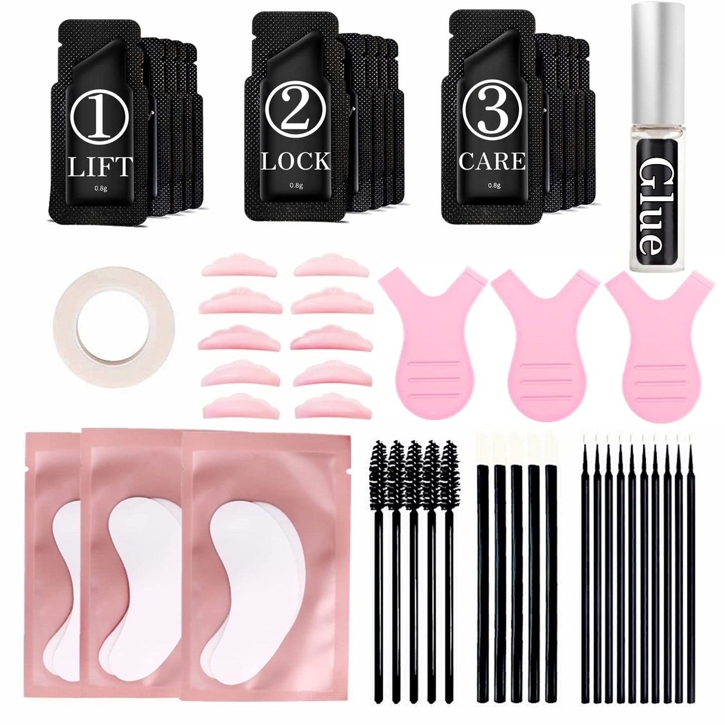 Lash Lift Sachet Kit, Eyelash Perm Set Fast Eyelash Lifting 5 Minutes DIY At Home With Strong Glue Disposable Perming 10 Application Brow Lamination Lift Up Lashes 8 Weeks Lotion is Fresh All The Time