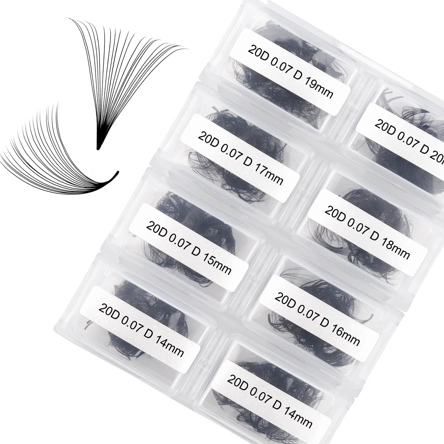 FADLASH Premade Fans Eyelash Extensions 600pcs 14D 20D 25D 30D Volume Lash Extensions D Curl Eyelash Extension Premade Fans Pointy Base Pre Made Fans Lash Extension (20D-0.07D-11-18mm)