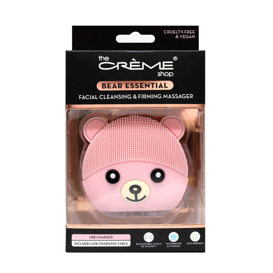 The Creme Shop Bear Essential Facial Cleansing and Firming Massager with Adjustable Intensity Levels, USB Charging, Waterproof and Eco-Friendly Design for Deep Pore Cleaning and Skin Exfoliation