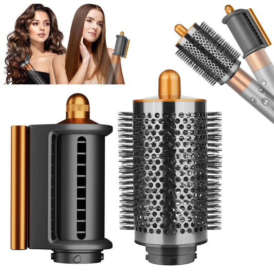 AFDD Large Round Volumizing Brush and Anti-Flyaway Nozzle for Dyson Airwrap Styler, Large Round Brush Attachment& Hair Smoothing Drying Nozzle Compatible with Airwrap HS01/HS05