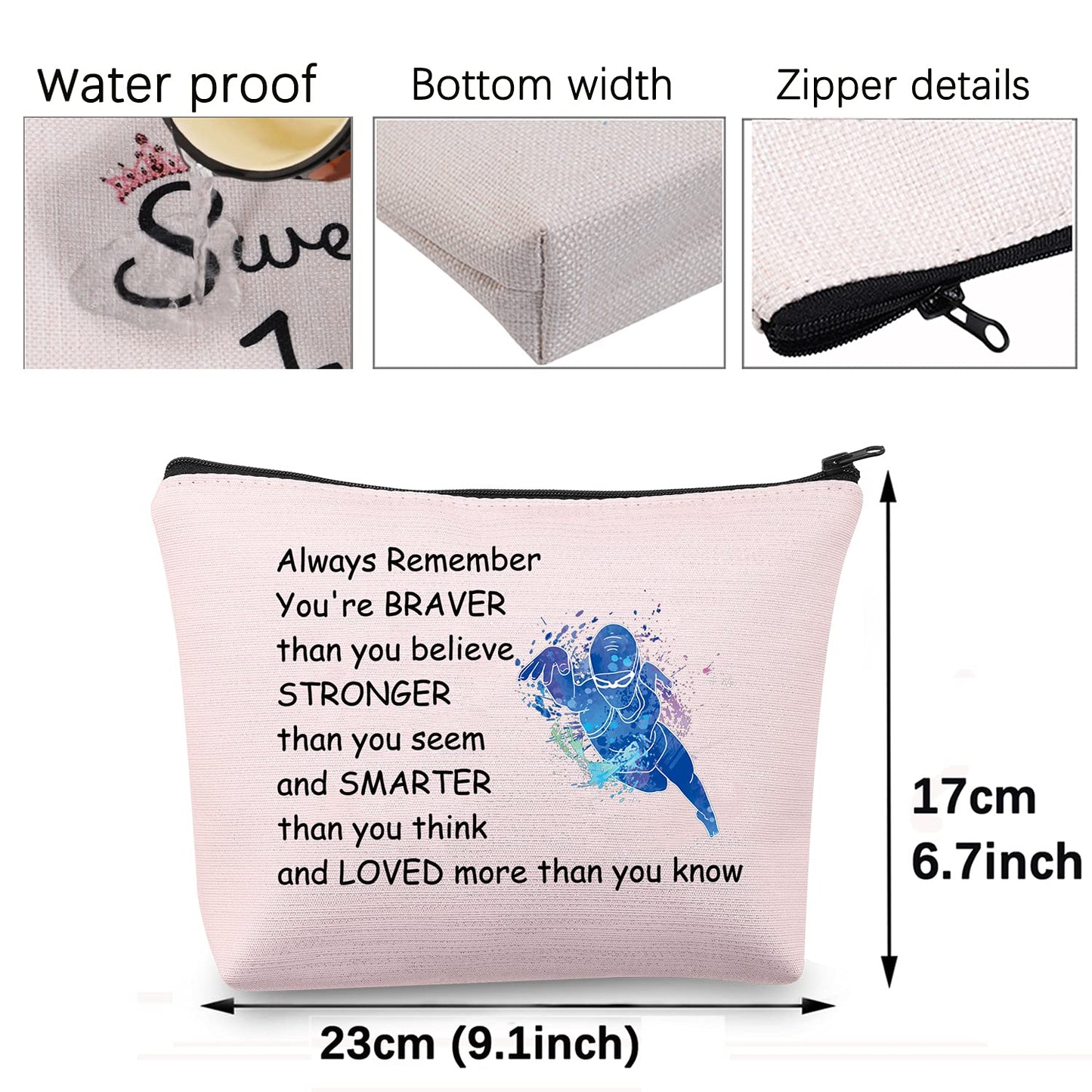 Swimming Gifts Swim Lover Gifts Swimmer Bag Cosmetic Makeup Bag Swimming Team Gifts for Women Travel Pouch Toiletry Bag Organizer Case (Swimming Cosmetic Bag Pink)