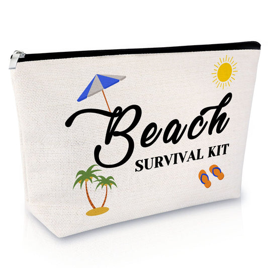 Sfodiary Beach Lover Gift Makeup Bags Beach Gift for Women Friends Funny Vacation Gift Beach Themed Gifts for Women Cosmetic Bags Birthday Christmas Graduation Gift for Sister Travel Cosmetic Pouch