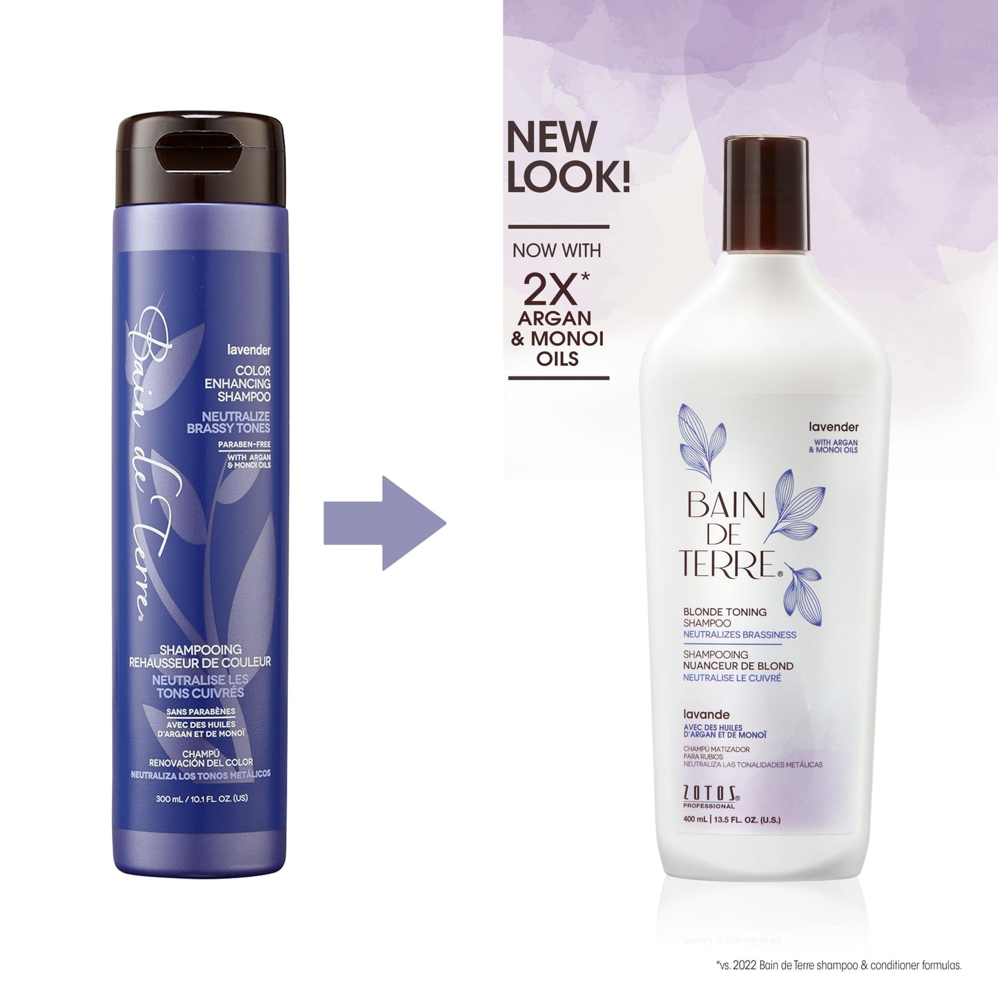 Bain de Terre Color Enhancing Shampoo and Conditioner Set & Shine Serum | Lavender | Neutralizes Brassy Tones for Color-Treated Hair | Paraben Free | Color-Safe | 10.1 Fl Oz