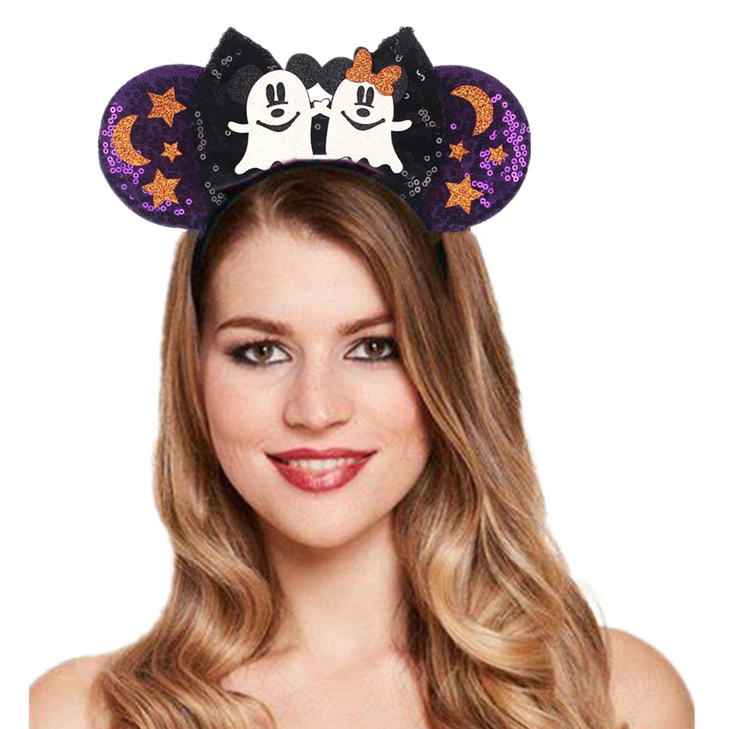 JOYFISCO Mouse Ears Headbands Shiny Bow Mouse Ears Headband Glitter Party Princess Decoration Cosplay Costume for Women Girls