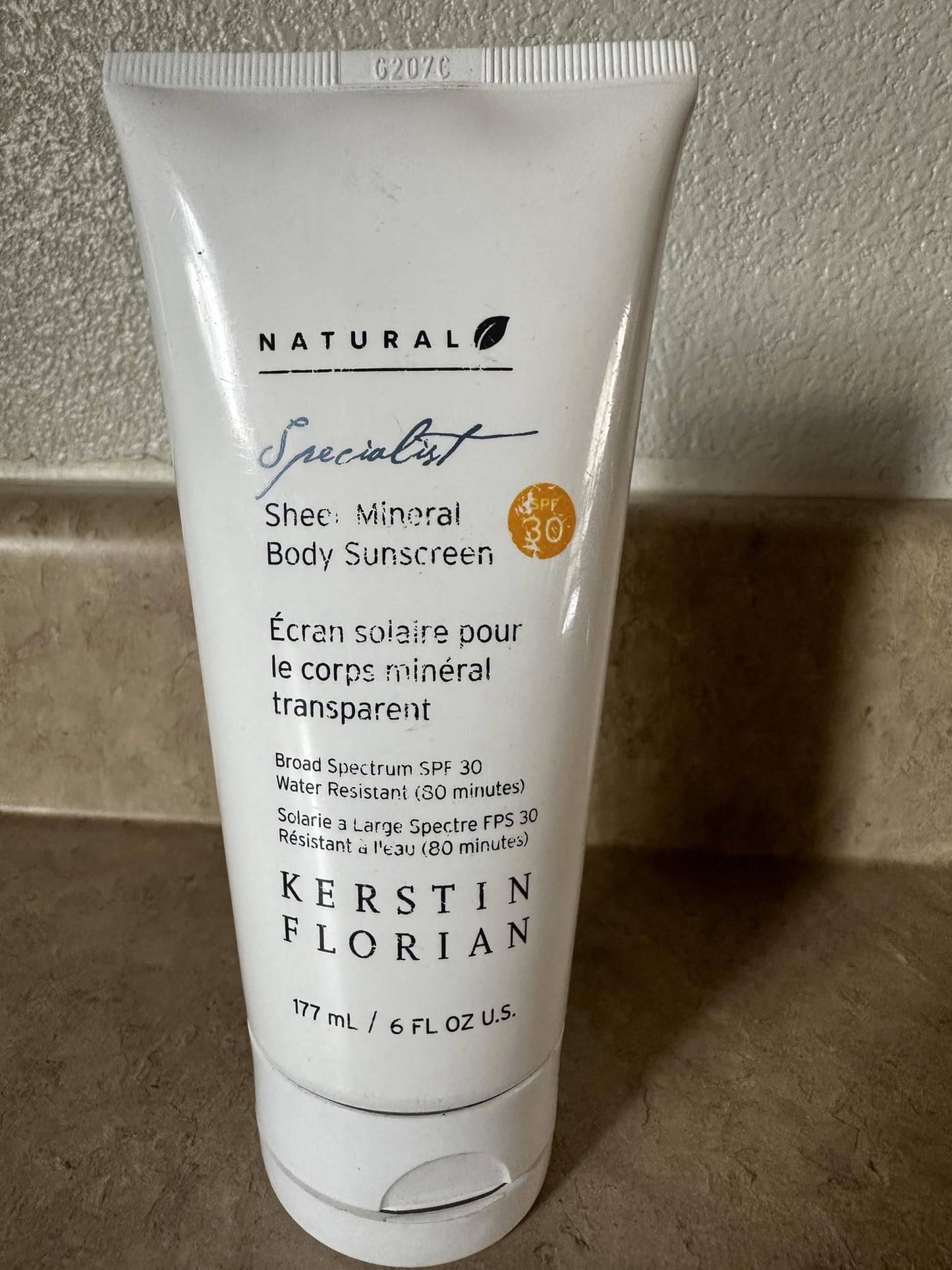 Kerstin Florian Sheer Mineral Body Sunscreen SPF 30, Waterproof UVA/UVB Sun Protection with Natural Zinc Oxide, Reef Safe Fragrance-Free Formula for Sensitive Skin to Moisturize & Protect, 6 fl oz