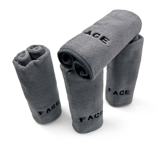 Crafty Cloth Microfiber Face Cloths | Ultra Soft Absorbent Face Towels for Washing Face | Grey