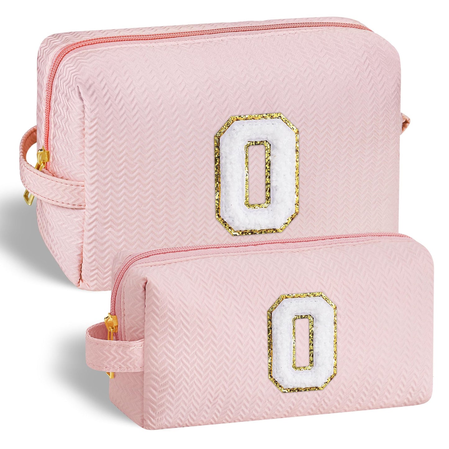 YOOLIFE Personalized Birthday Gifts for Women, Letter O Eachy Travel Pink Makeup Bag Organizer Make Up Bags for Women Cosmetic Bag Skincare Toiletry Bag Best Friends Birthday Gifts for Her Mom Teen