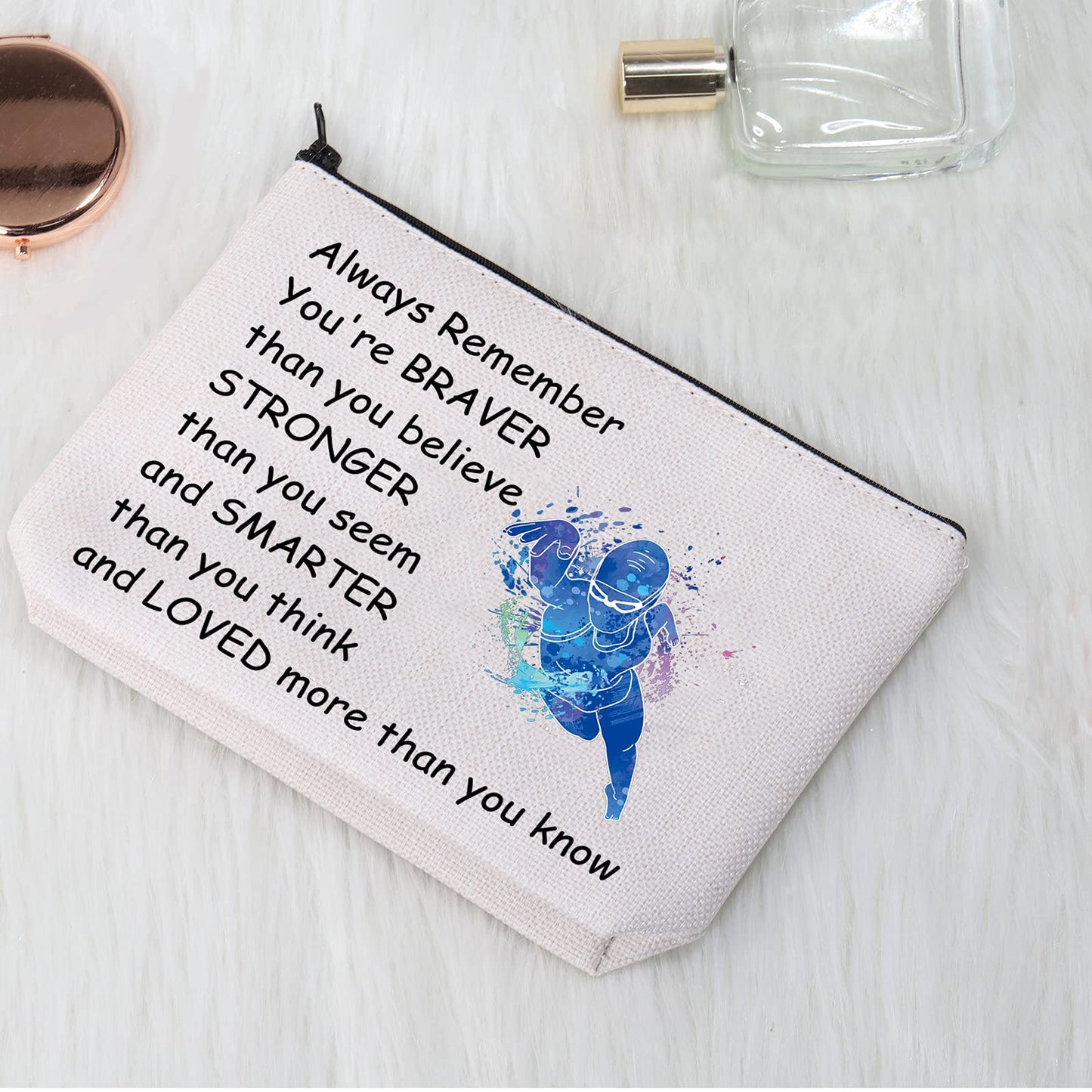 Swimming Gifts Swim Lover Gifts Swimmer Bag Cosmetic Makeup Bag Swimming Team Gifts for Women Travel Pouch Toiletry Bag Organizer Case (Swimming Makeup Bag)