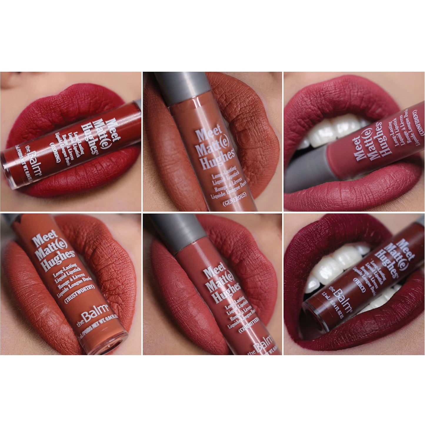 theBalm MEET MATTE HUGHES® San Francisco - Set of 6 Mini Long-Lasting Liquid Lipsticks, 2.4 fl. oz.