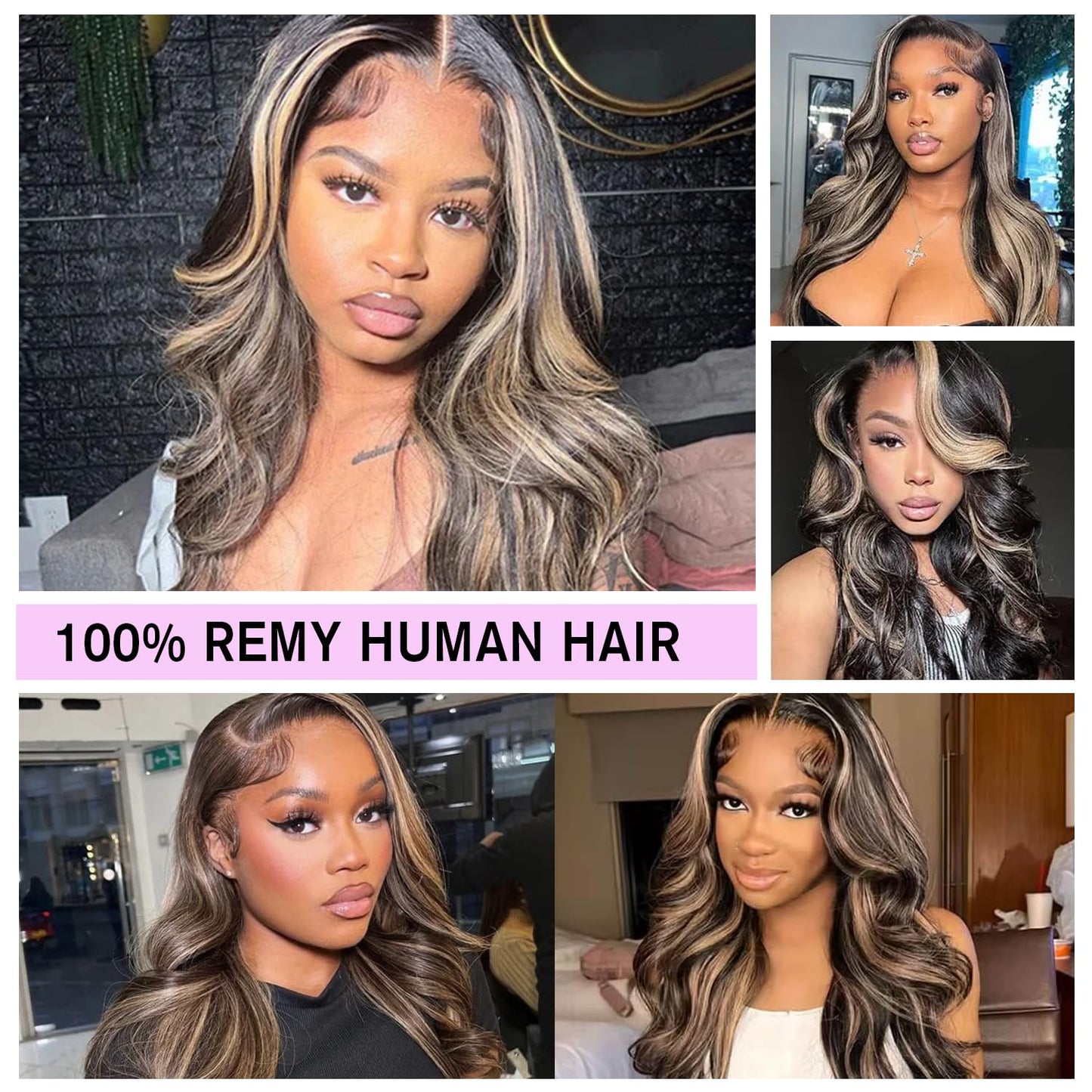 WRLYYEO Ombre Lace Front Wig Human Hair Pre Plucked 1B/27 Highlight Lace Front Wig Human Hair with Baby Hair 180 Density 13x4 Body Wave Colored Lace Front Wigs Human Hair Glueless Wigs 18 Inch