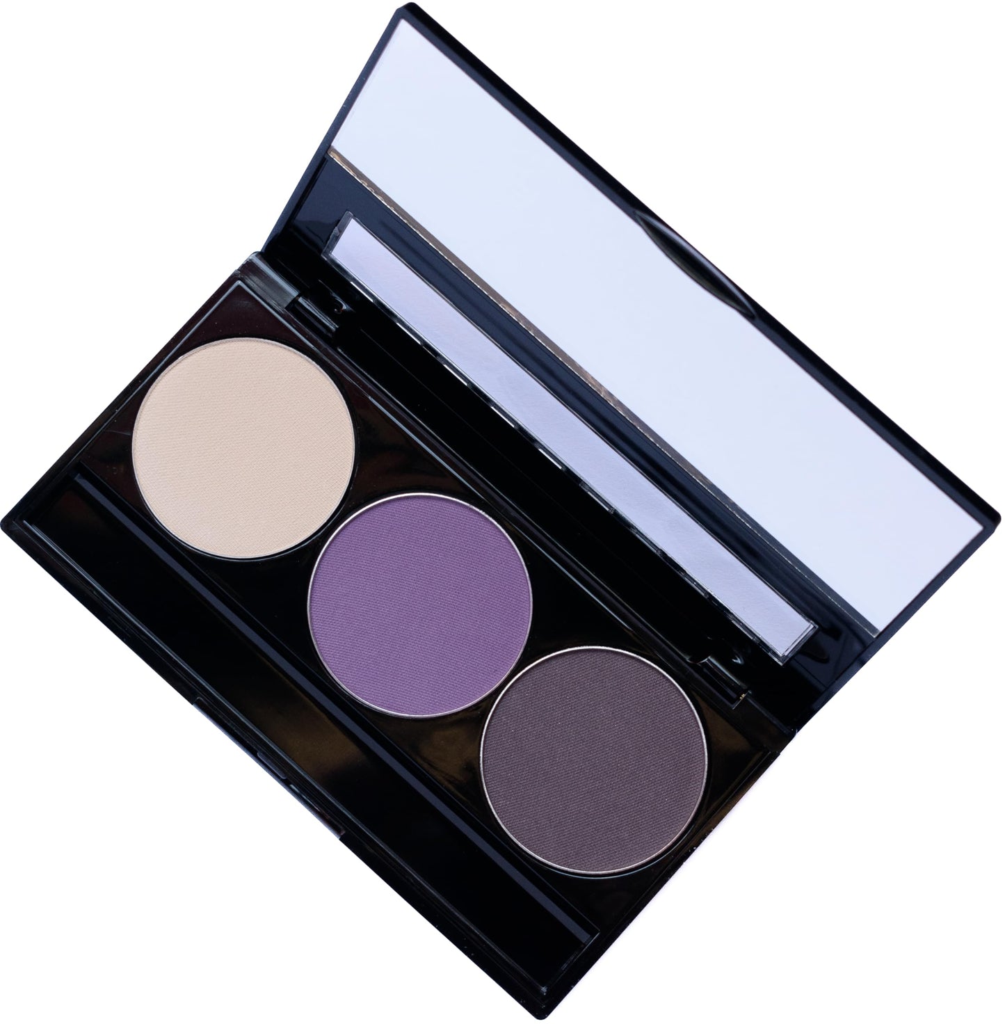 Pure Ziva Off White, Matte Medium Lavender Violet, and Matte Deep Purple Vegan Eyeshadow Trio Palette; Talc, Paraben & Cruelty Free