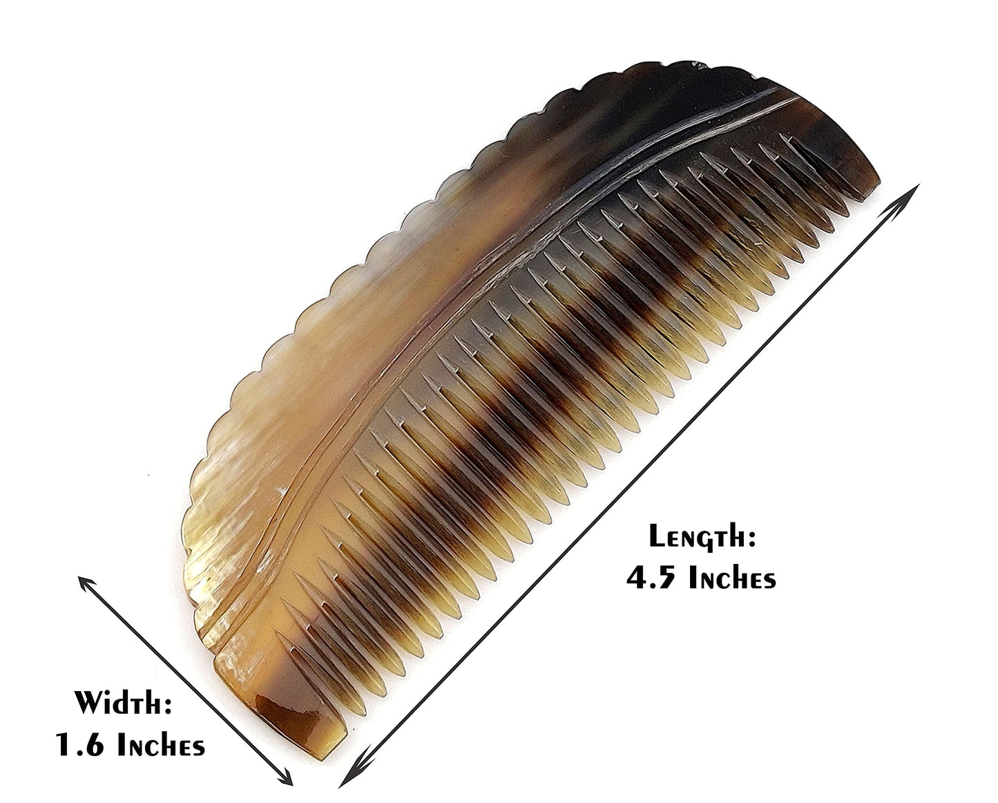 5MOONSUN5's Ox Horn Comb Premium Quality 100% Handmade Anti Static Natural Fine Horn Pocket Comb Without Handle- Professional Detangling Massage Fine tooth Comb A Great Gift - (4.5inch)