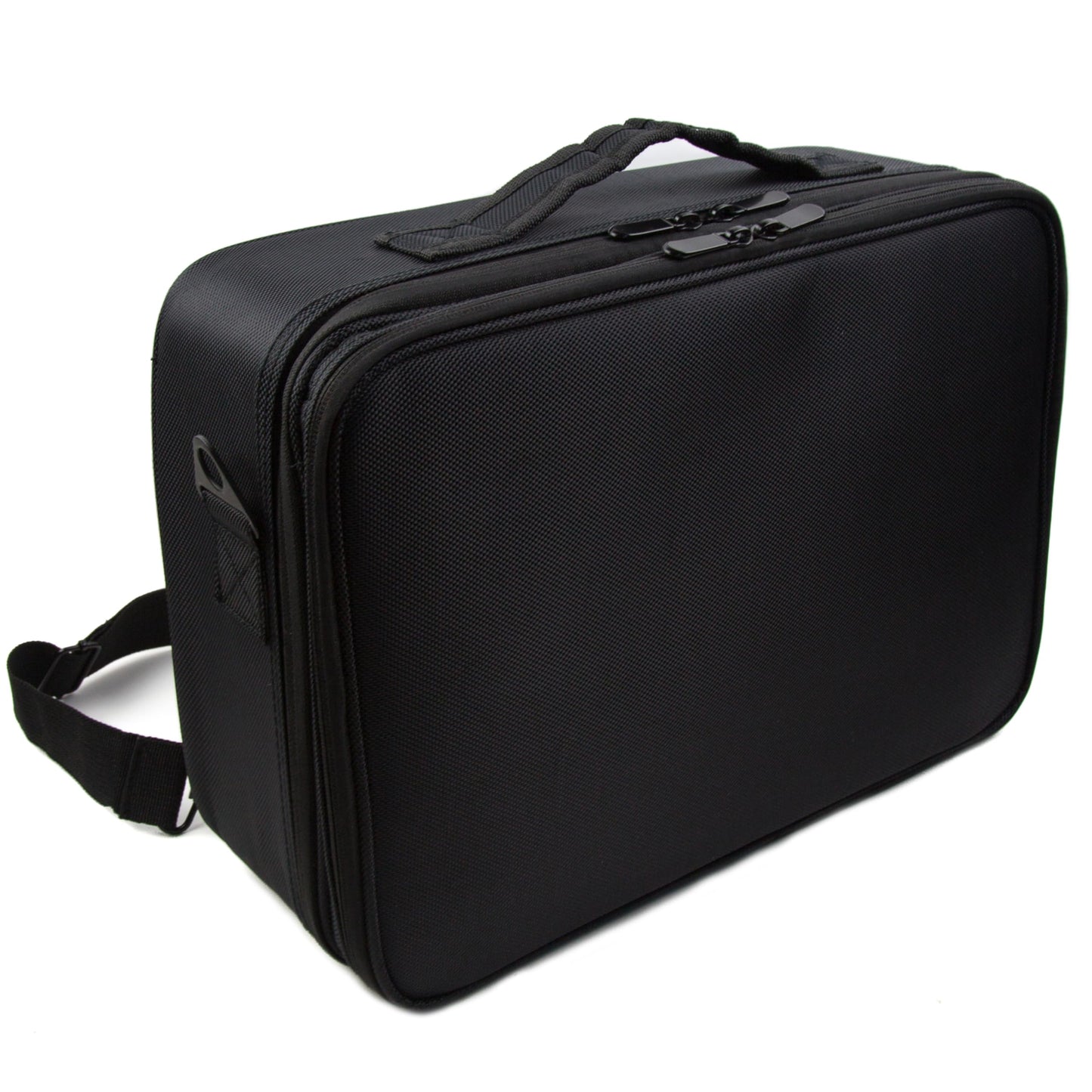 Travel Makeup Case - Makeup Artist Bag - Cosmetologist Travel Bag - Professional Make Up Case - Cosmetology Bag - Black Polyester Makeup and Tool Organizer