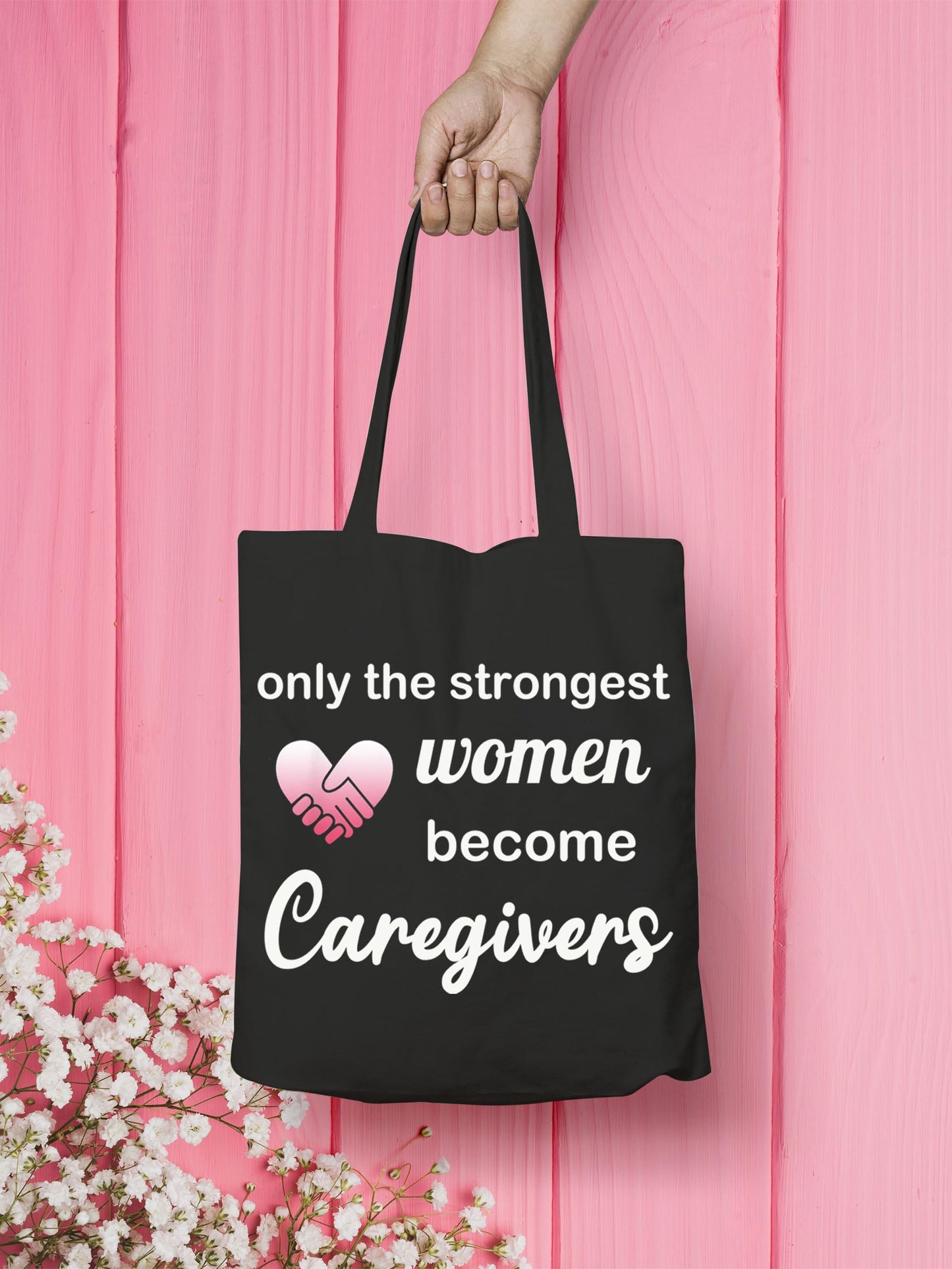 VAMSII Caregiver Tote Bag, Large, Strongest Caregiver Tote, Canvas, Marble Print, Women Caregivers Tote, Open Top, Lightweight, Machine Wash, Tote Bag