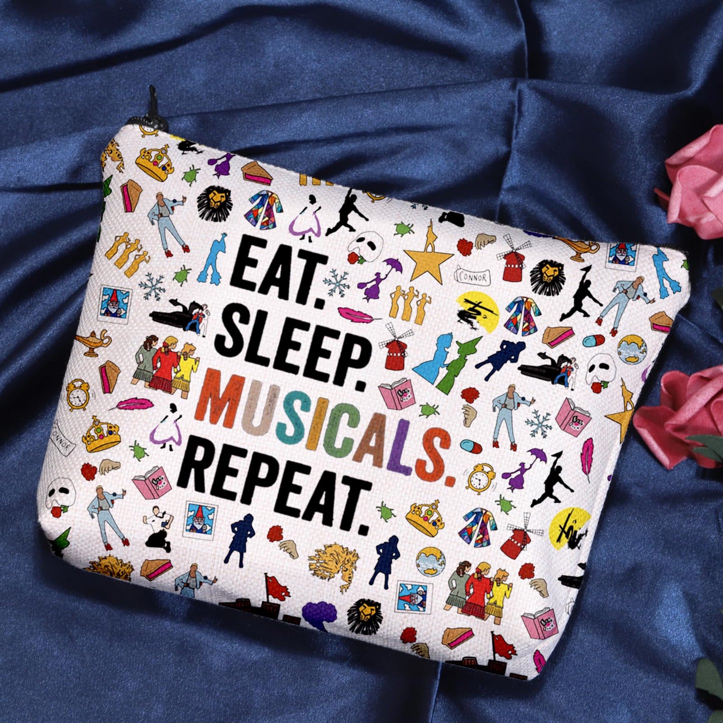 POFULL Broadway Acting Gift Musical Theatre Gift (Eat Sleep Musicals Cosmetic Bag)