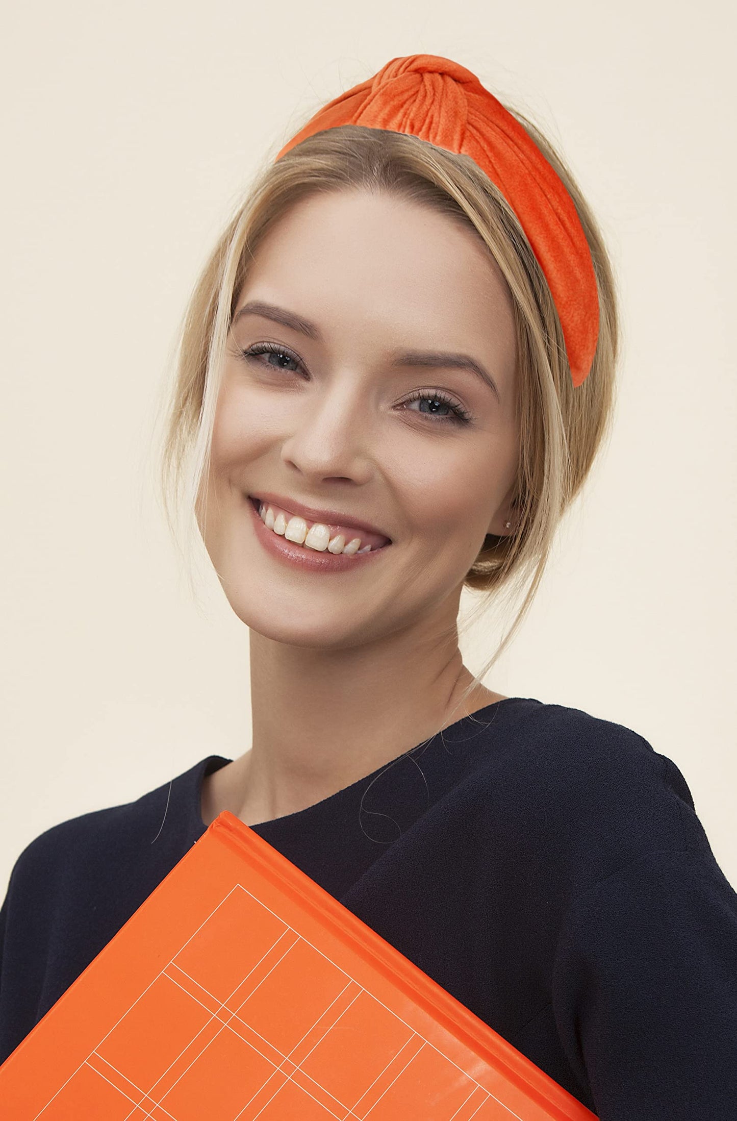 YETASI Headbands for Women Orange is Chic. Velvet Knotted Headband for Women is Trendy. Top Knot Headbands for Women are Made of Non Slip Material