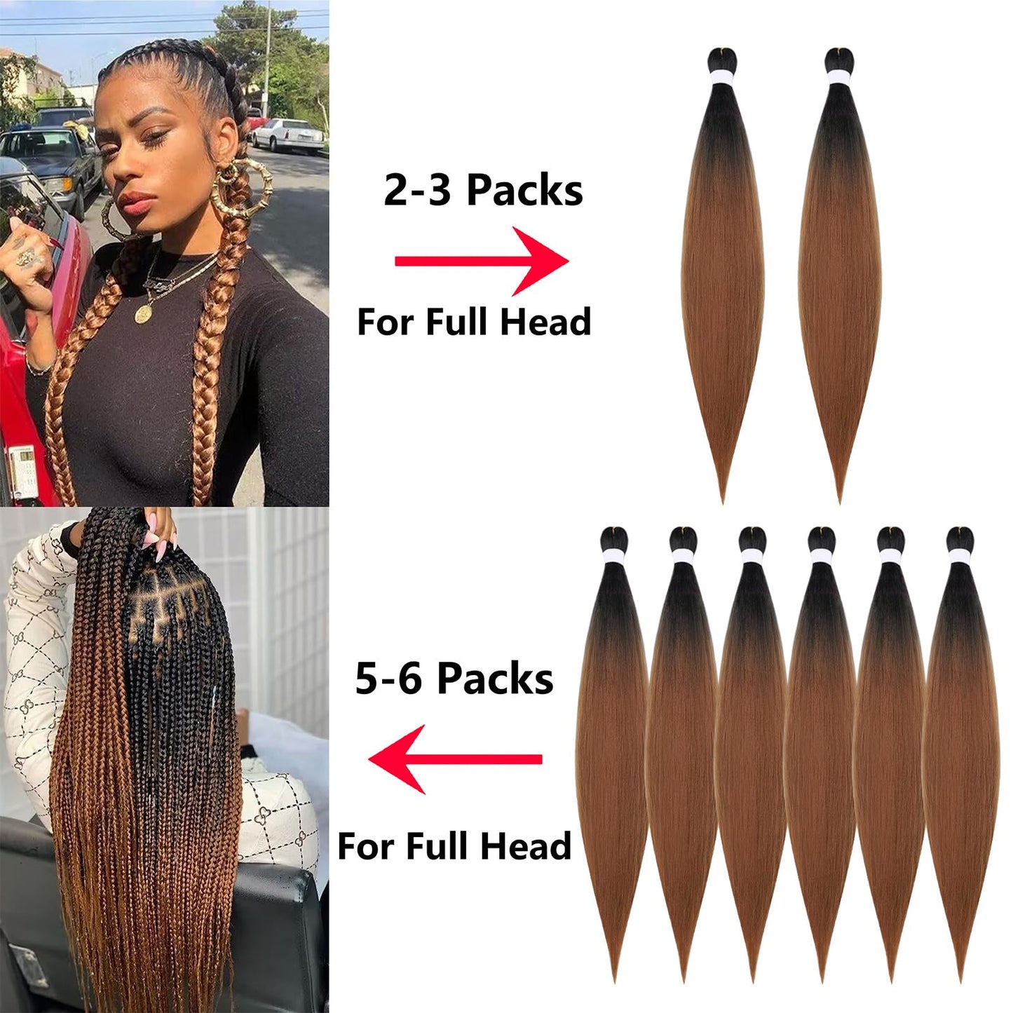 FYRLNA 3 Packs 30 Inch Pre Stretched Braiding Hair High Temperature Synthetic Fiber Pre Stretched Ombre Braiding Hair Hot Water Setting For Crochet Twist Braids (30 Inch (Pack of 3), royal blue)