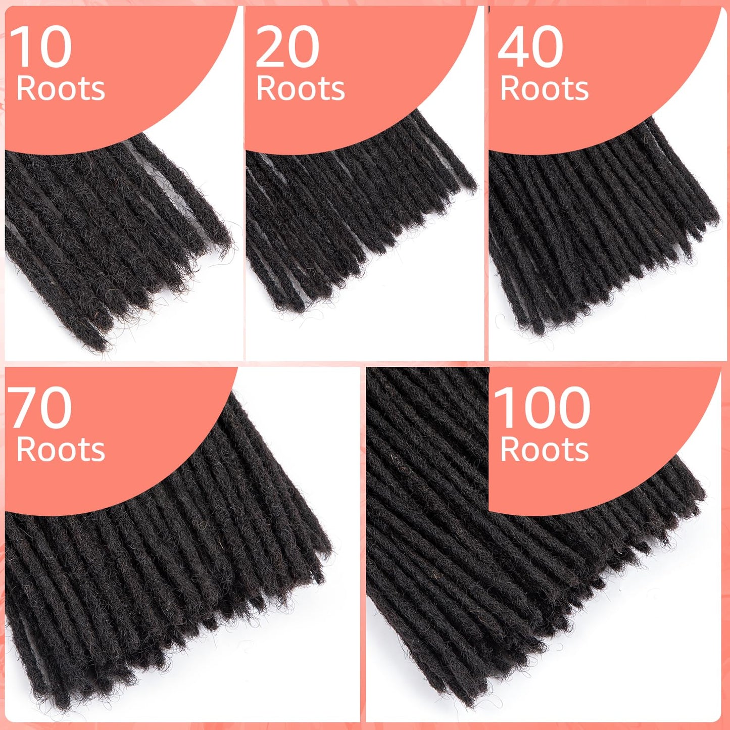 Teresa 14 Inch 0.2cm Width Loc Extension Human Hair Natural Black 40 Strands Full Hand-made Permanent Locs Extensions Can Be Dyed and Bleached for Men/Women/Kids Real Dreadlock Extensions Human Hair