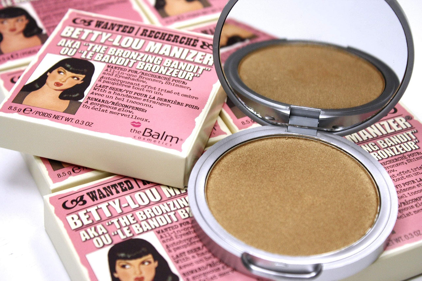 theBalm, Manizer Beauty Kit, Translucent Pressed Matte Shimmer Mary Skincare Cheeks Face Powder Lightweight Palette Makeup for Women - Betty Lou