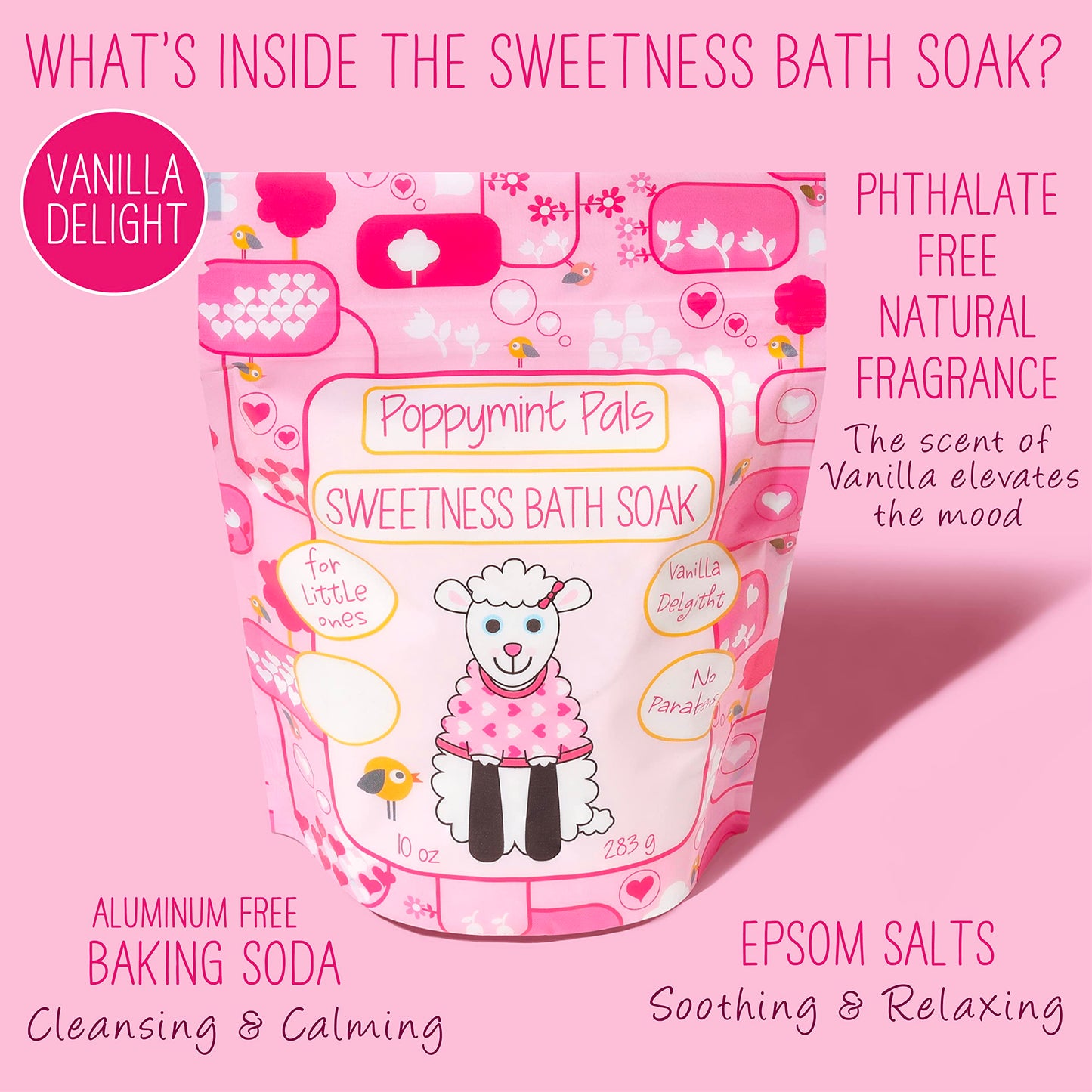 Poppymint Pals Toddler Bath Soak- Sweetness/Vanilla Delight