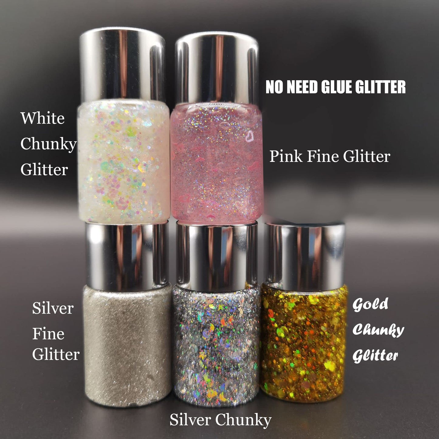 GL-Turelifes Mermaid Sequins Chunky Glitter Liquid Eyeshadow Glitter Body Gel Festival Glitter Cosmetic Face Hair Nails Makeup Long Lasting Sparkling 30g (SetA(5 Pcs))