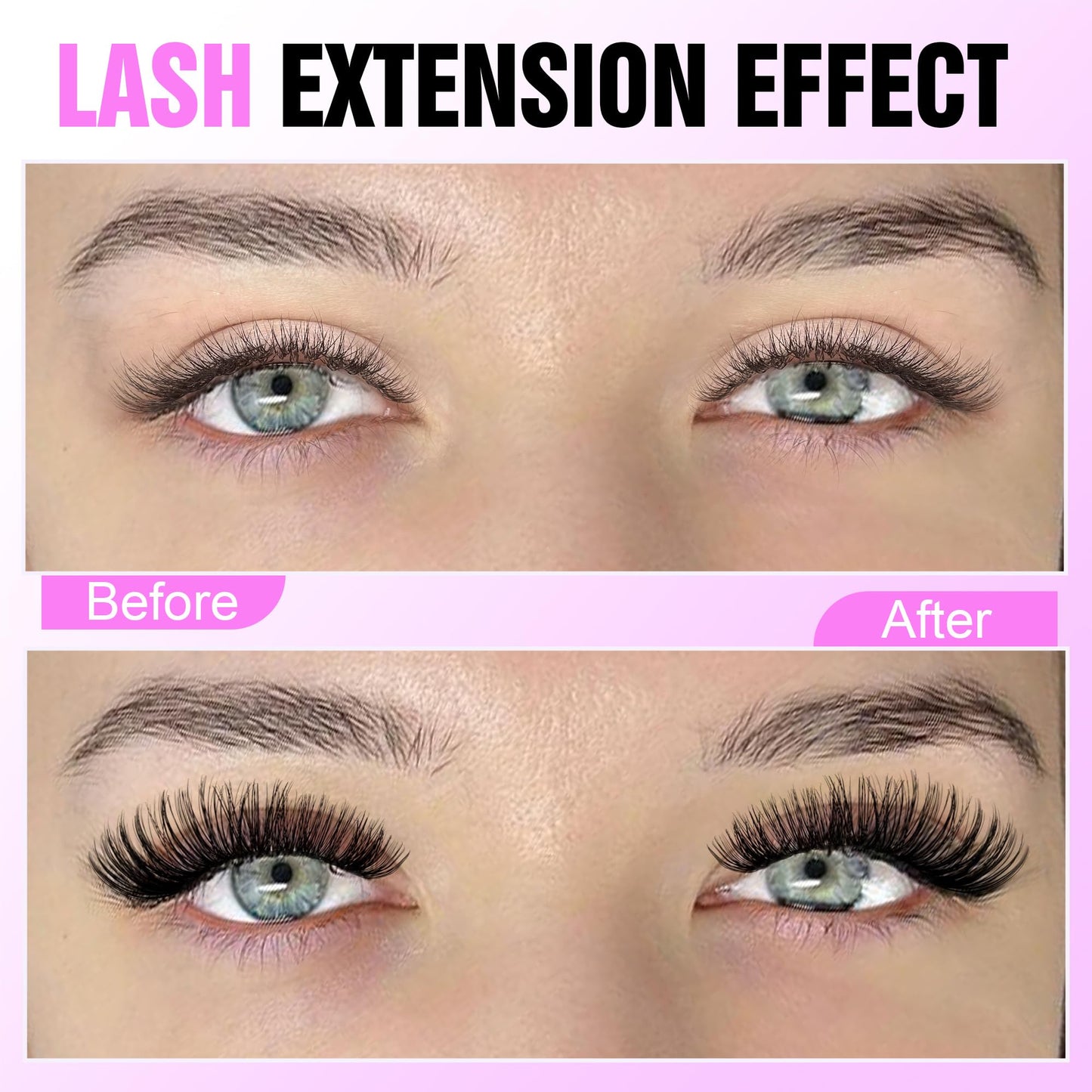 Pawotence Lash Extension 280pcs Individual Lashes Cluster Natural DIY Eyelash Extension Lash Clusters 30D 8-15mm Mix D Curl Eyelash Clusters Extensions Self Application at Home (30D-0.07D-8-15MIX)