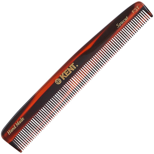 Kent F3T Handmade Dressing Table Comb for Men and Women, All Fine Tooth Hair Comb Straightener for Everyday Grooming Styling Hair, Beard and Mustache, Saw Cut and Hand Polished, Made in England