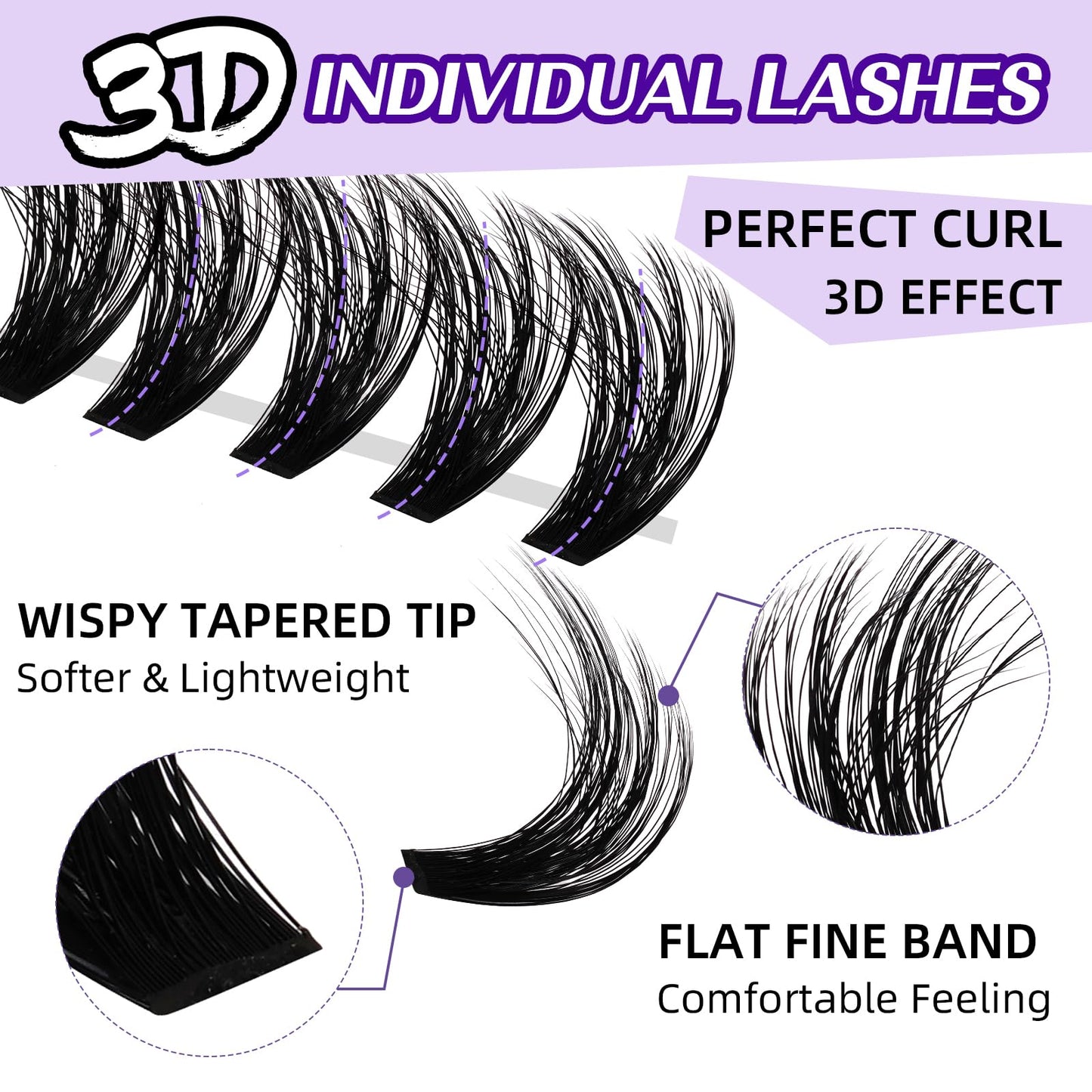 Lash Clusters 3D Thick Eyelash Clusters 280pcs Cluster Eyelash Extensions 10-18mm 100D Wispy Individual Lashes Volume Lash Clusters DIY Lash Extensions at Home (100D-MIX10-18mm)