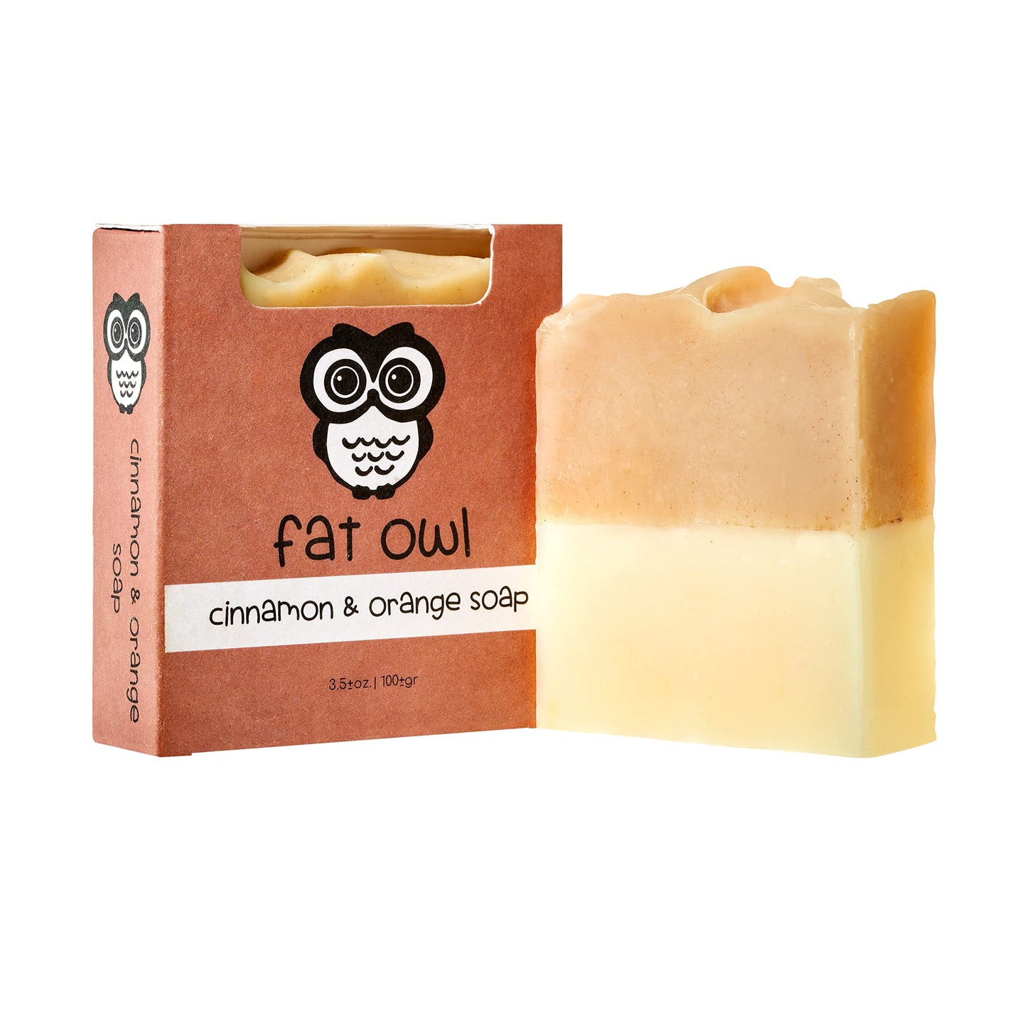 Fat Owl Products Handmade Natural Soap Bars - Palm Oil Free, Organic Bar Soap for Men and Women - Cold Pressed, Fragrance Free 3.5 oz Body Soap Bars (Turmeric, Tea Tree, Cinnamon and Orange)