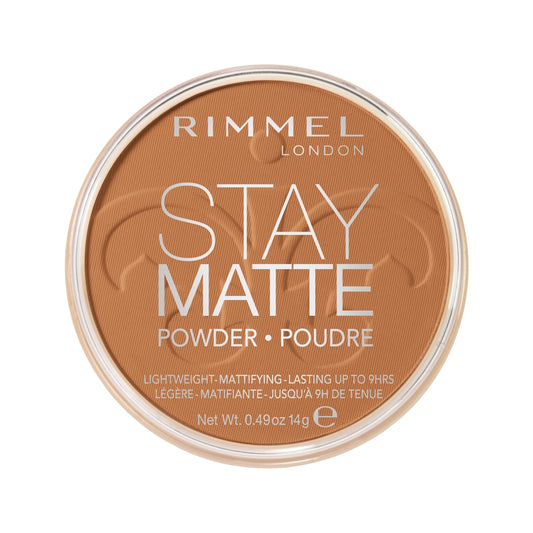 Rimmel London Stay Matte - 031 Pecan - Pressed Powder, Lightweight, High Coverage, Shine Control, 0.49oz