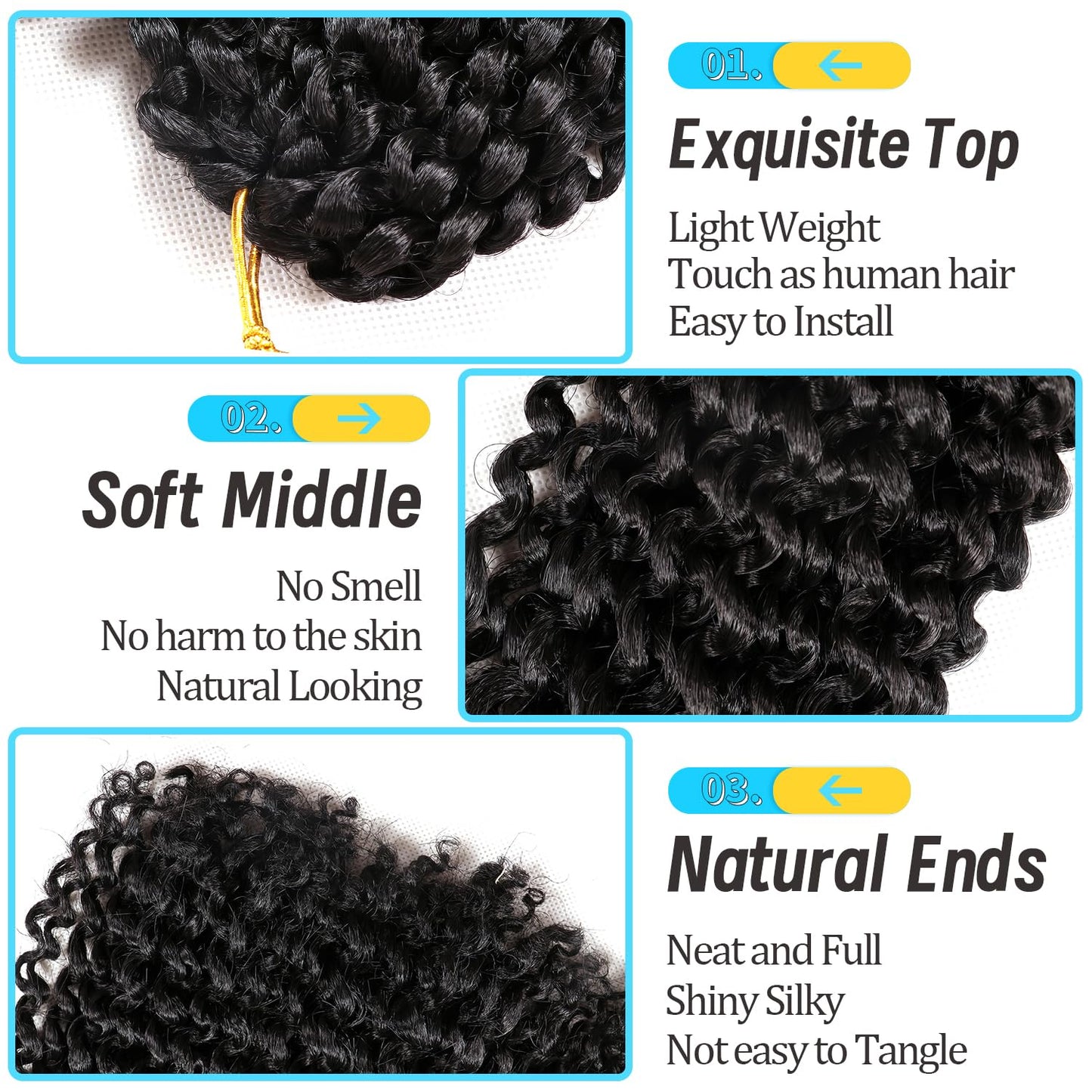 6 Inch Short Passion Twist Hair 8 Bundles Marlybob Crochet Hair Kinky Curly Crochet Hair for Black Women (8Bundles6 Inch, 1B#)