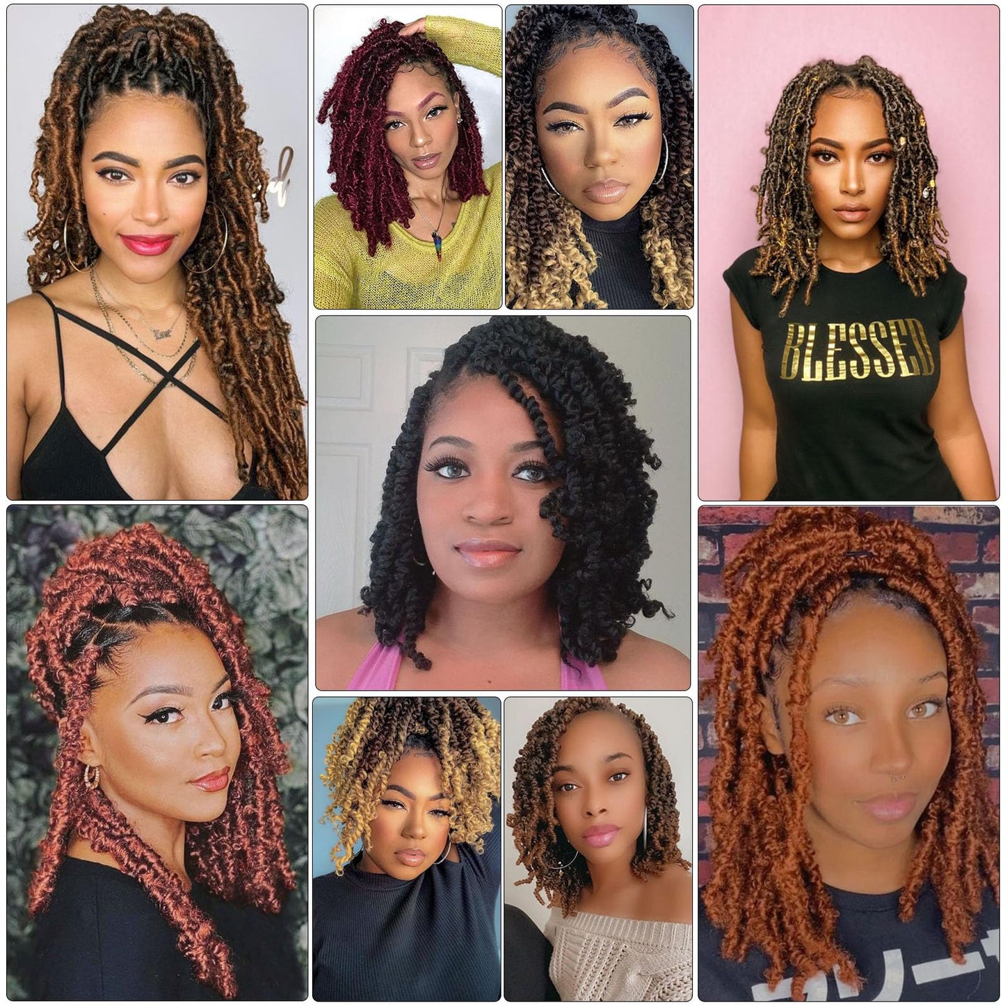 Spring Twist Hair Spring Twist Crochet Hair Spring Twist Braiding Hair 6 Packs 90strands For Passion Twist Butterfly Locs Crochet Braids Hair Synthetic Braiding Hair Extensions (12inches, T1B/30/27)